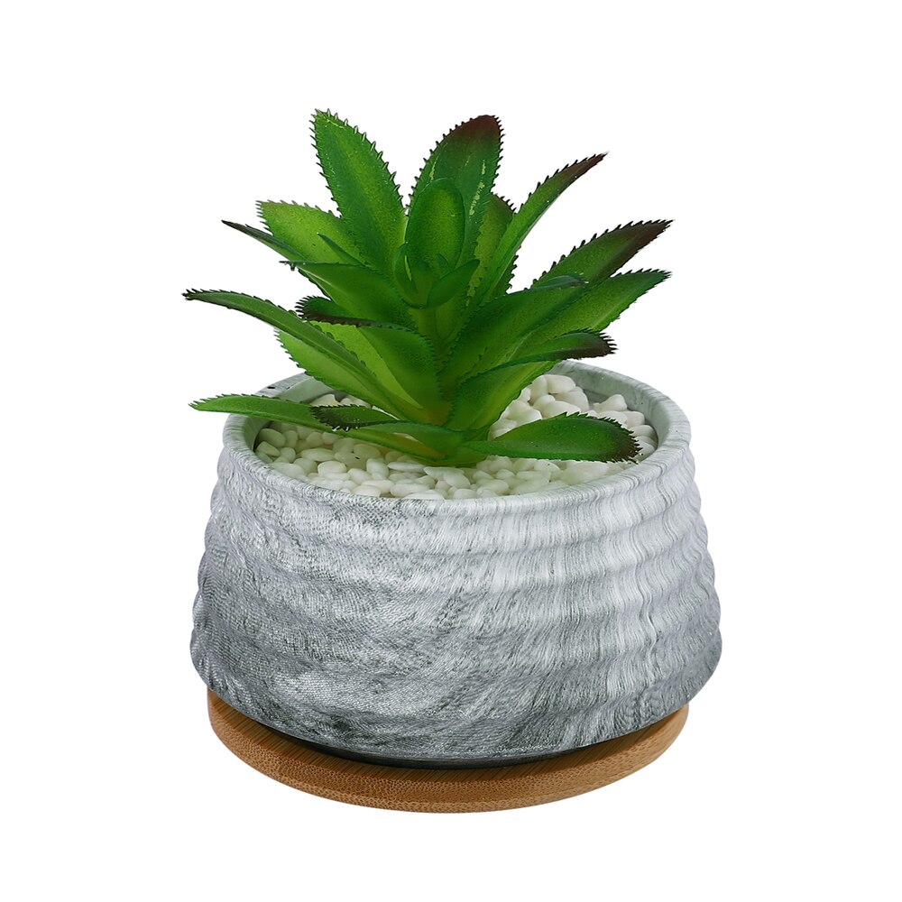 White 1 Pieces Succulent Artificial Plant With Pot
