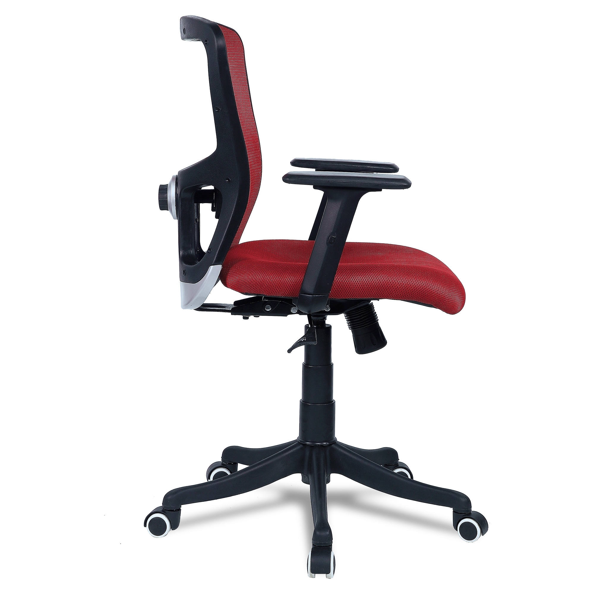 Peacifice Mid Back Ergonomic Chair in Red Colour