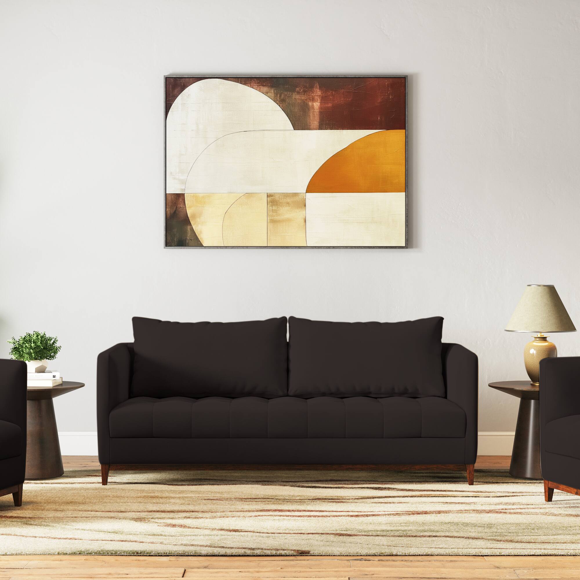 Florence Premium 3 Seater Fabric Sofa in Deep Brown Velvet Colour - Urban Ladder