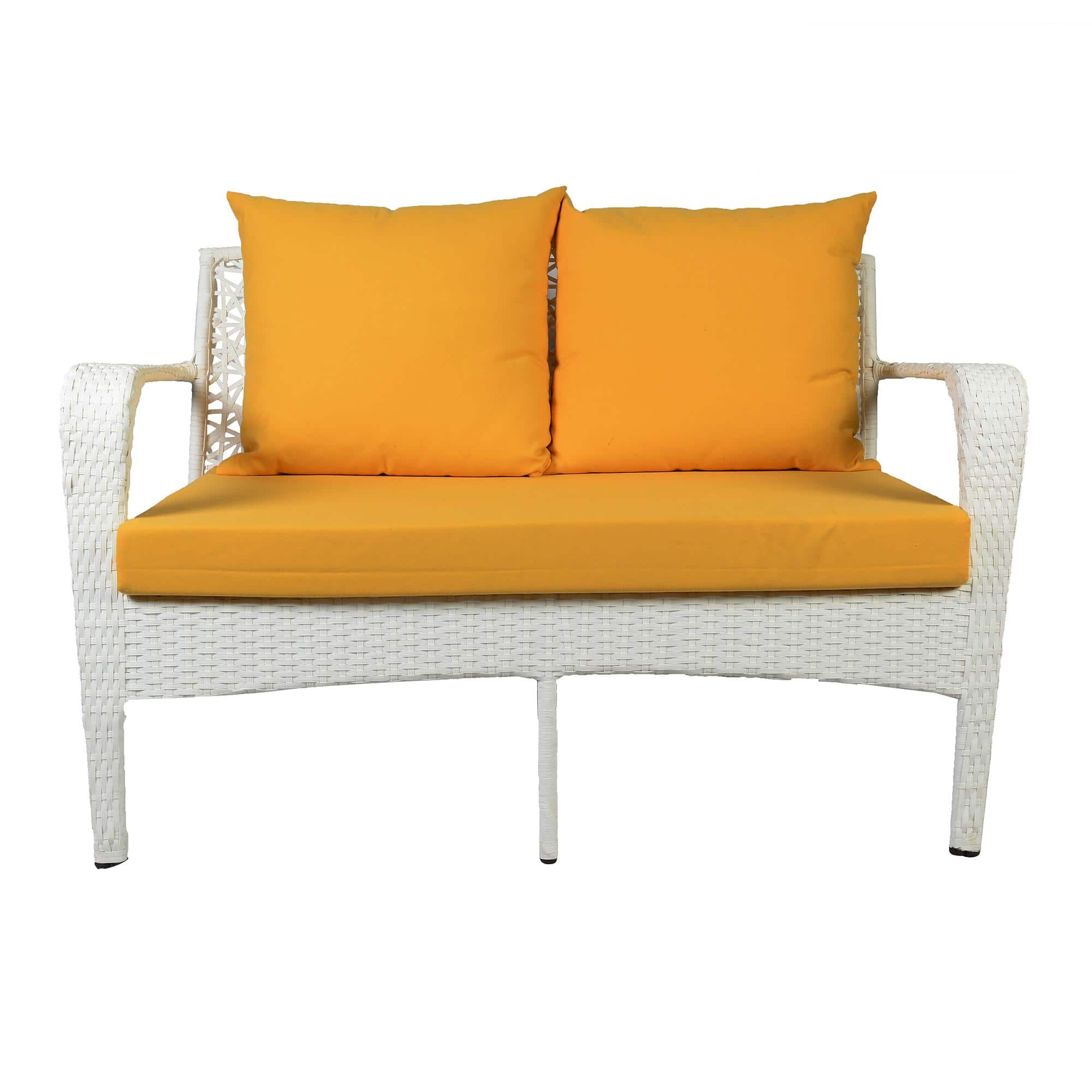 Dijon 2+1+1 Seater Wicker Sofa Set in White Colour