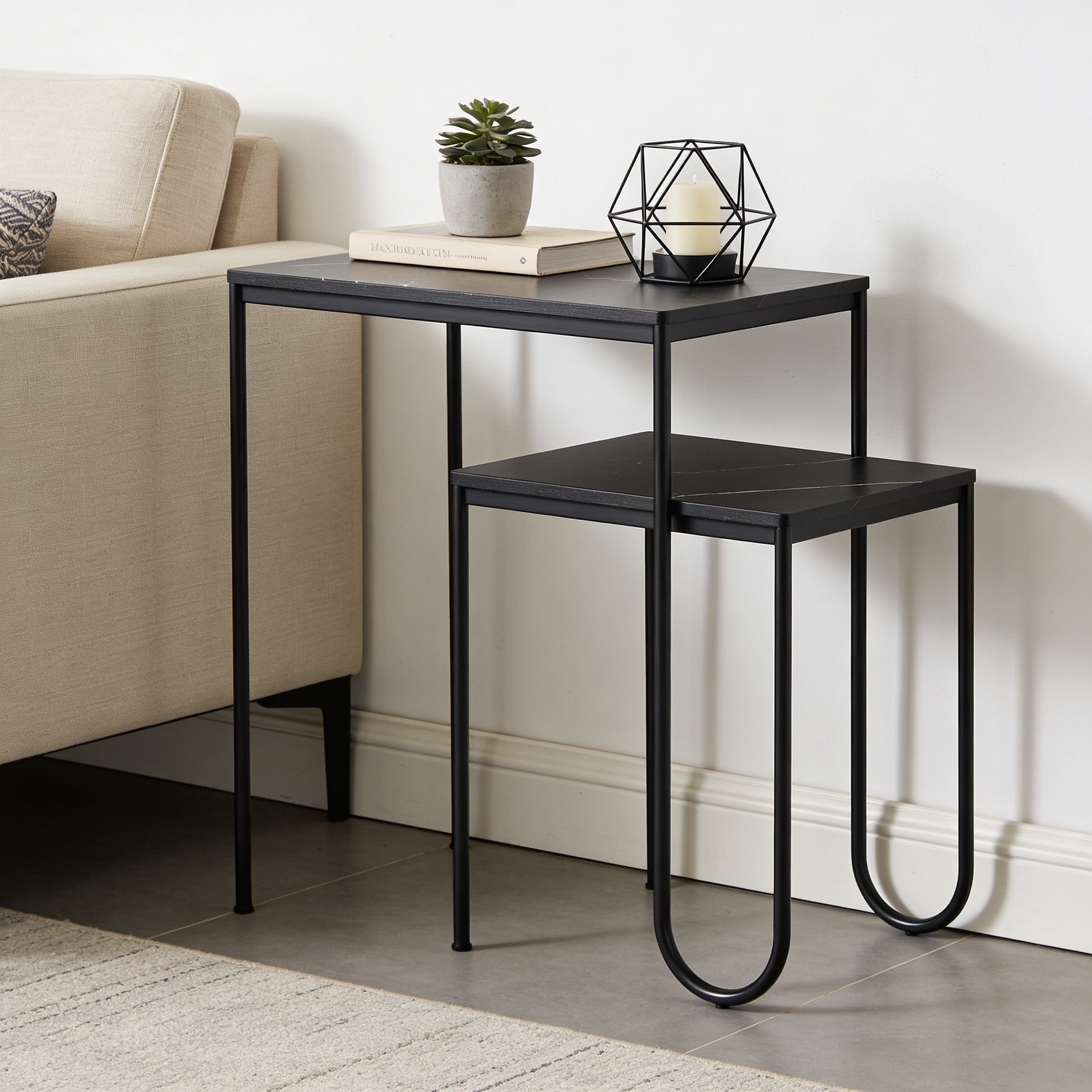 Black Crest Console Table
