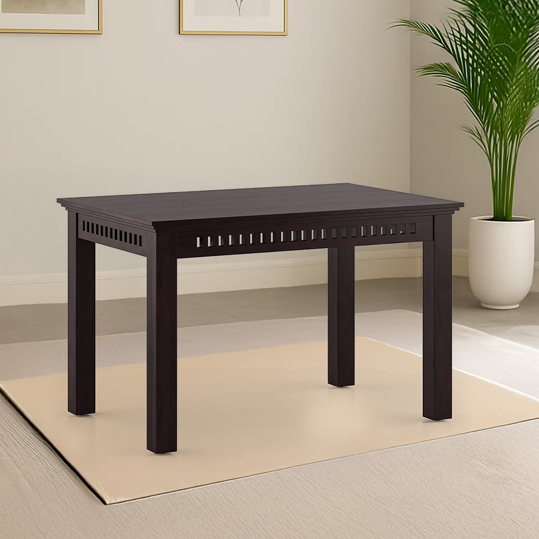 Fidora 4 Seater Dining Table In Mahogany Finish