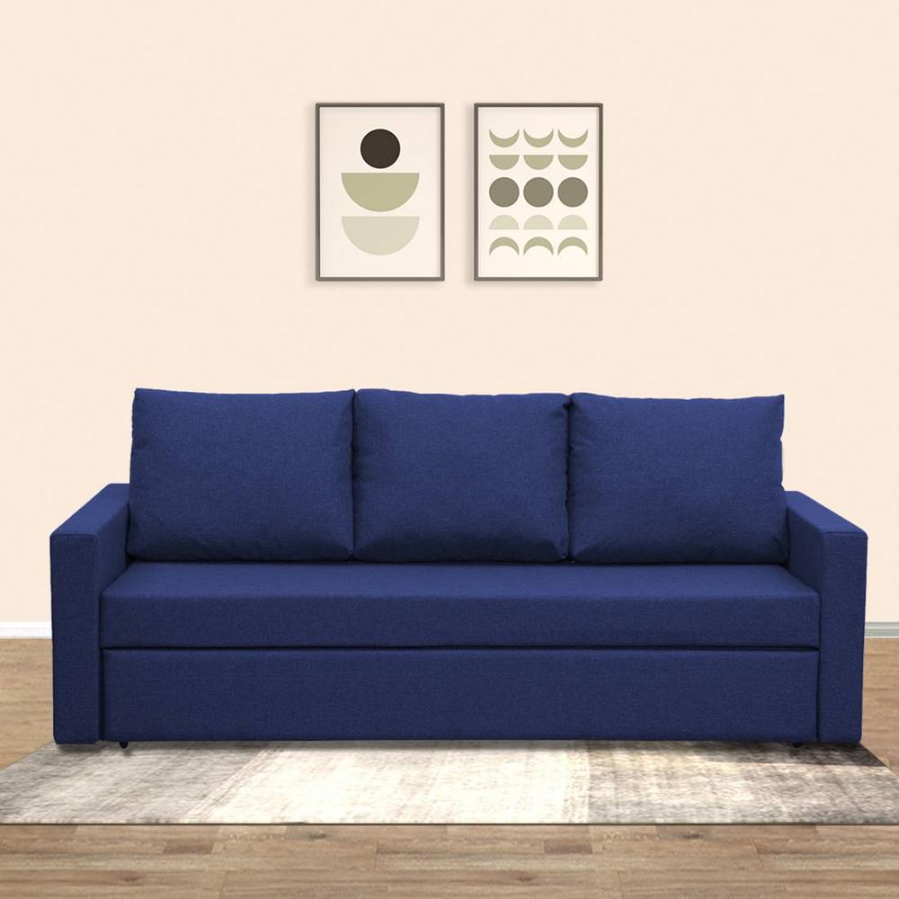 Akron 3 Pull Out Sofa Cum Bed In Nav Blue Colour