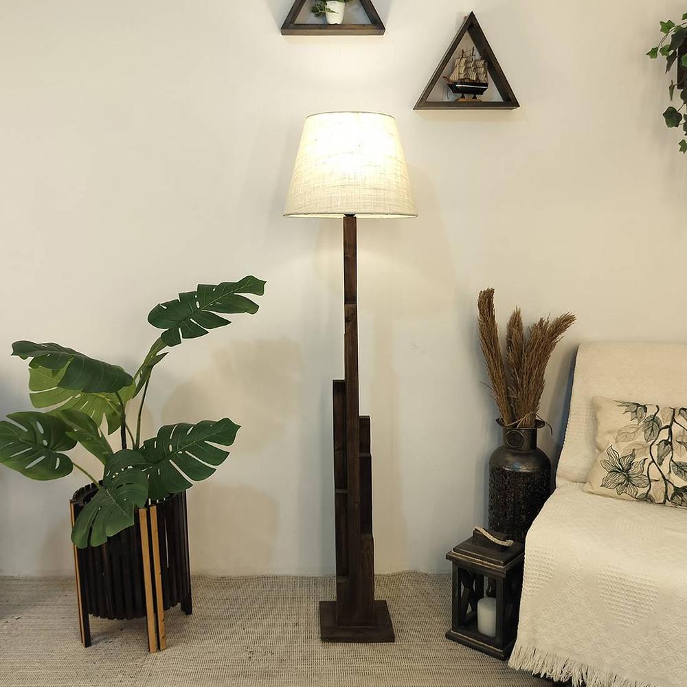 Skyline Beige Jute Floor Lamp with Beige Jute Base