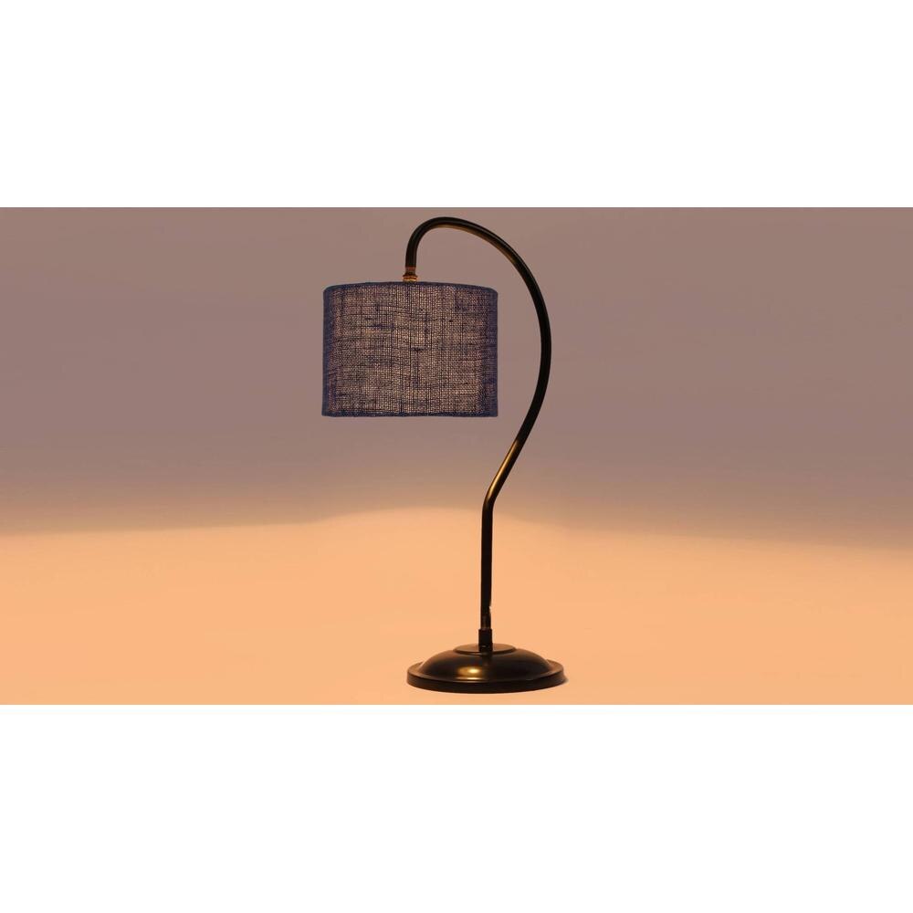 Blue Jute Curvy table lamp with Iron Base (SP12)