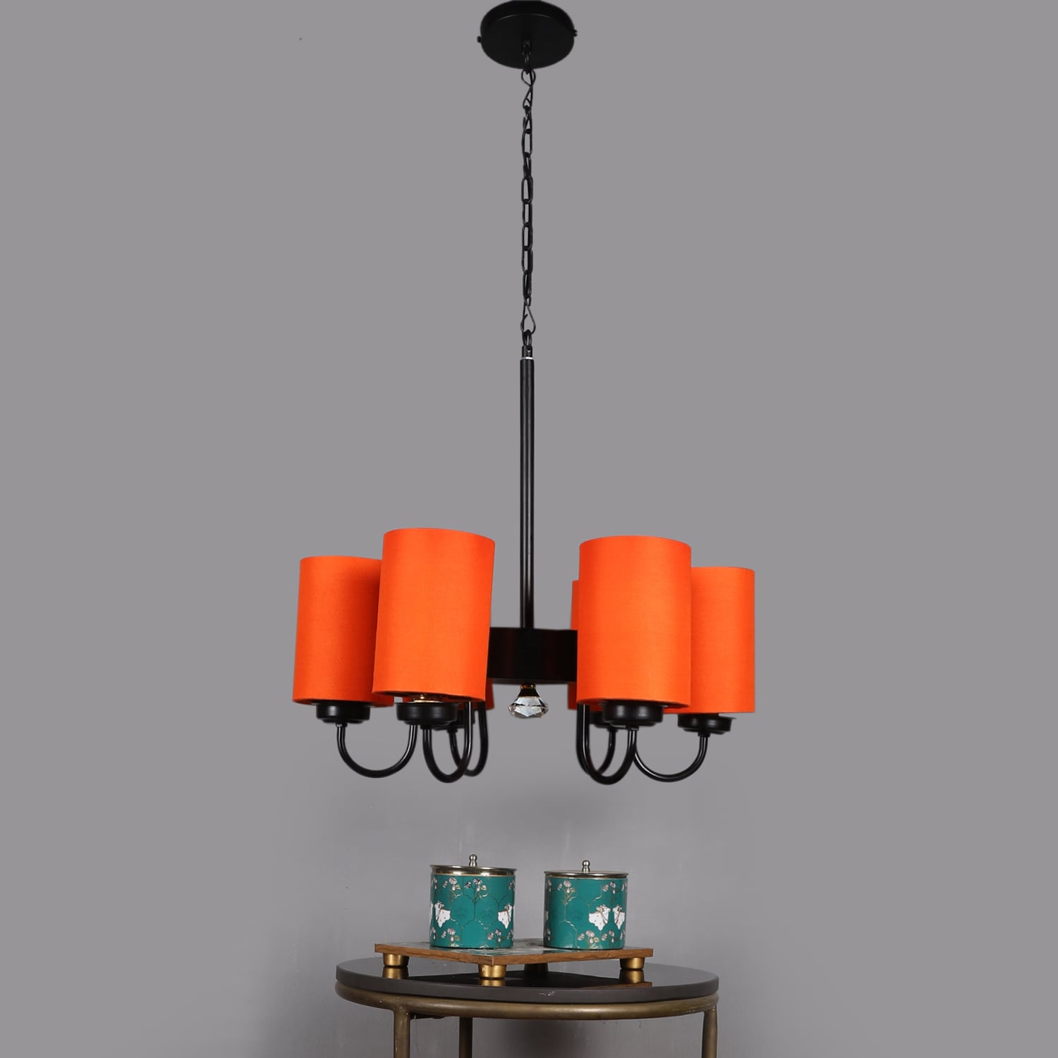 Devansh Black Wall Mounted Lamp With Beige Jute Shade