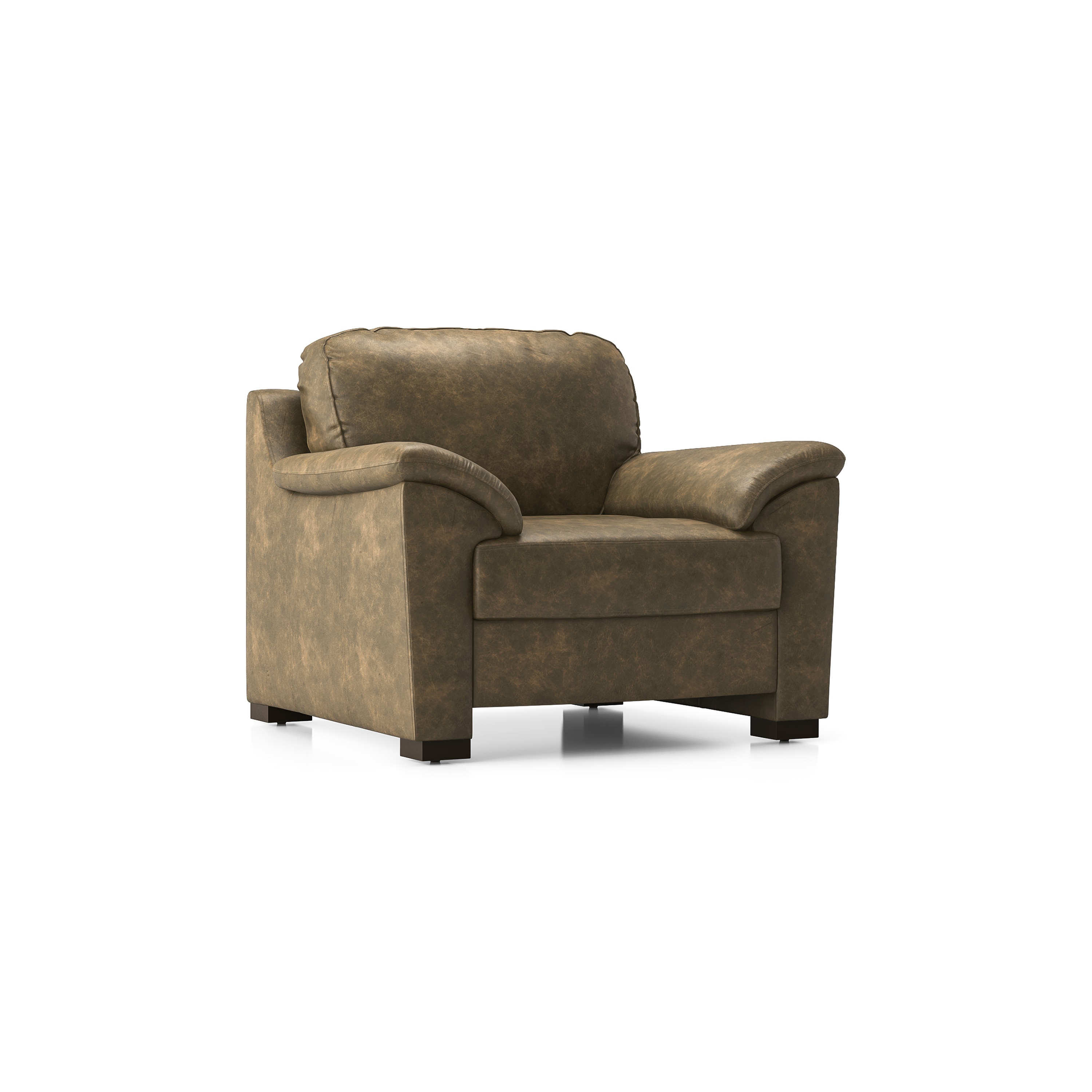 Farina 1 Seater Luxury Italian Leather Sofa In Antique Moss