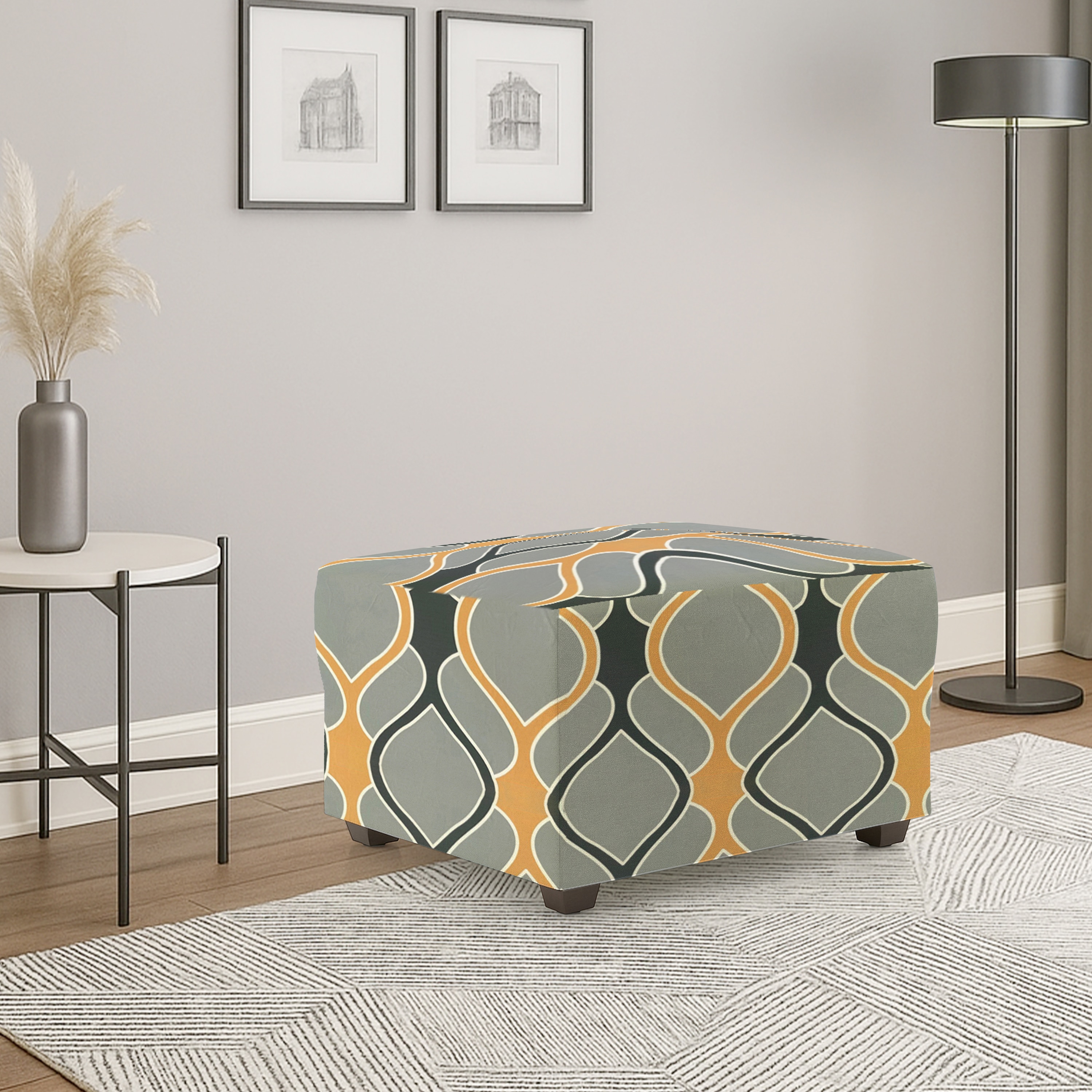 Ottoman Greyish Diamond Sofa Cover