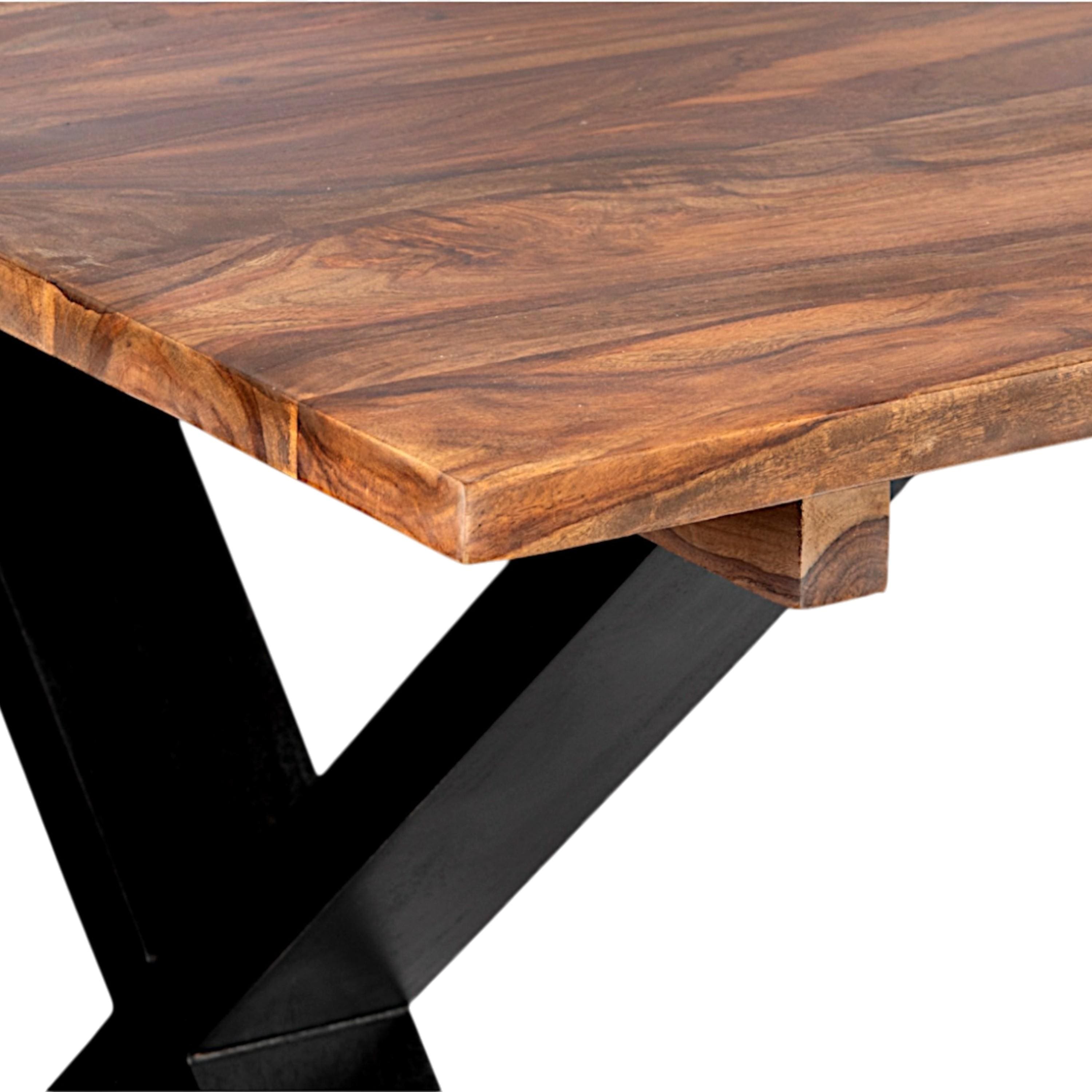 Rosslyn Sheesham Wood Contemporary Dining Table In Teak Finish