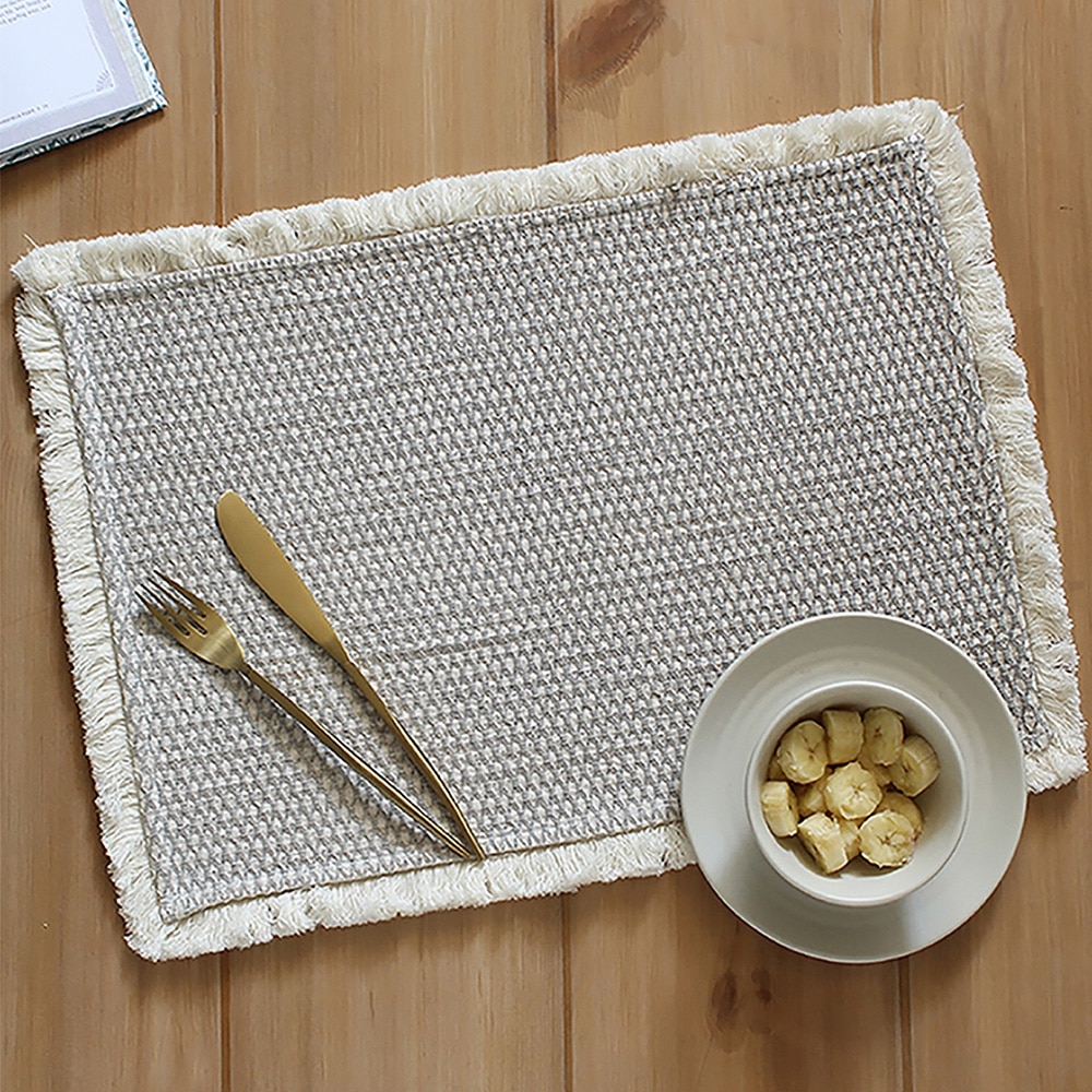 Akasam Set Of 2 Placemats With Grey Colour