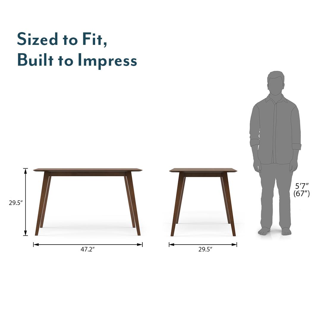 Lawson Solid Wood 4 Seater Dining Table In Walnut Finish