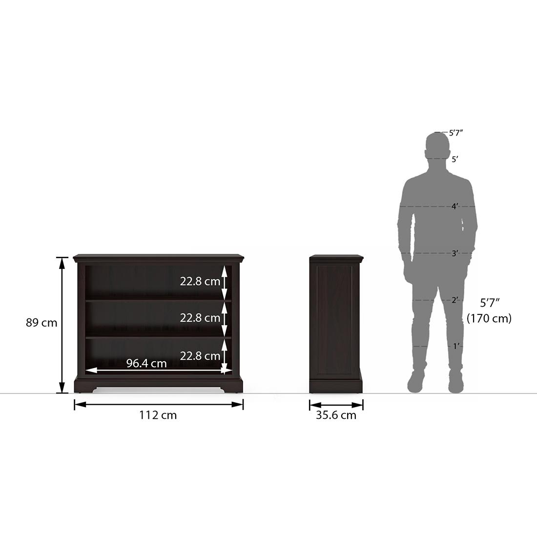 Mateo Solid Wood Bookshelf in Mahogany Finish