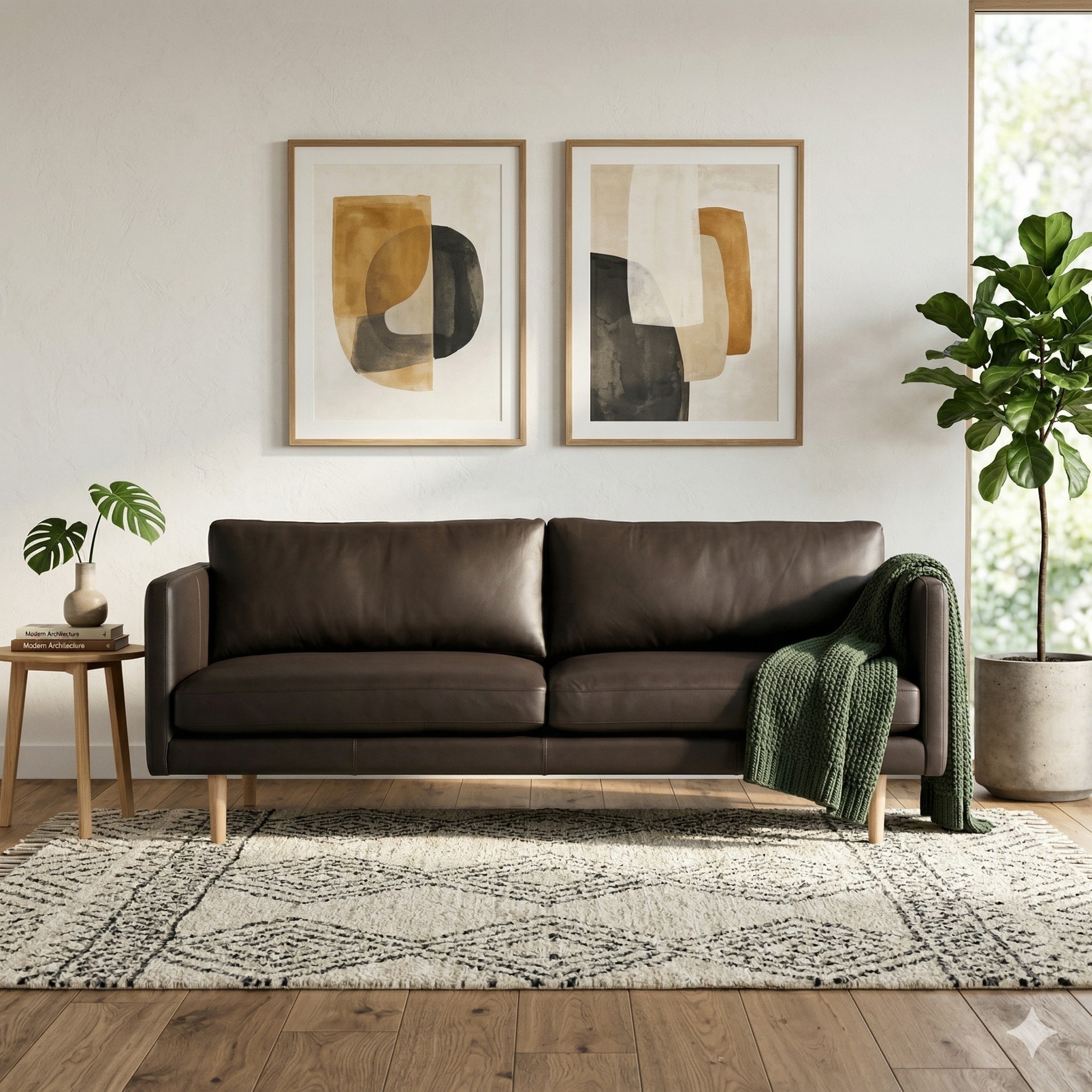 Scandinavian Raptor Three Seater Sofa Natural Wood Finish - Nestnordic