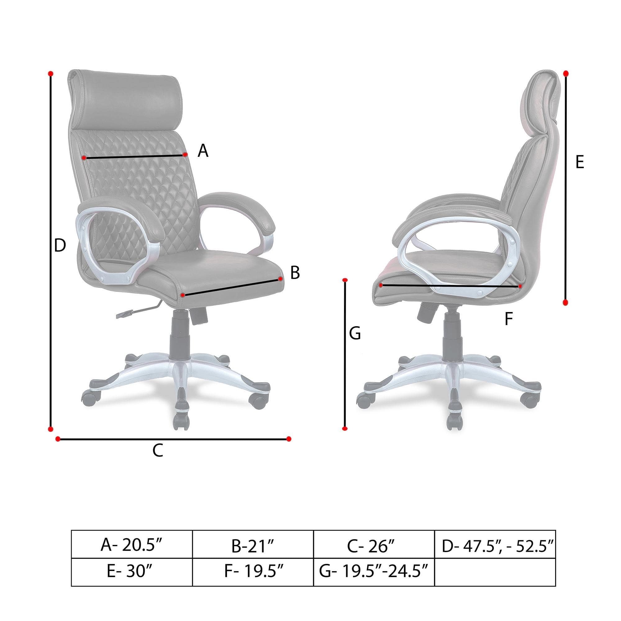 Wiwneags High Back Executive Chair in Black Colour