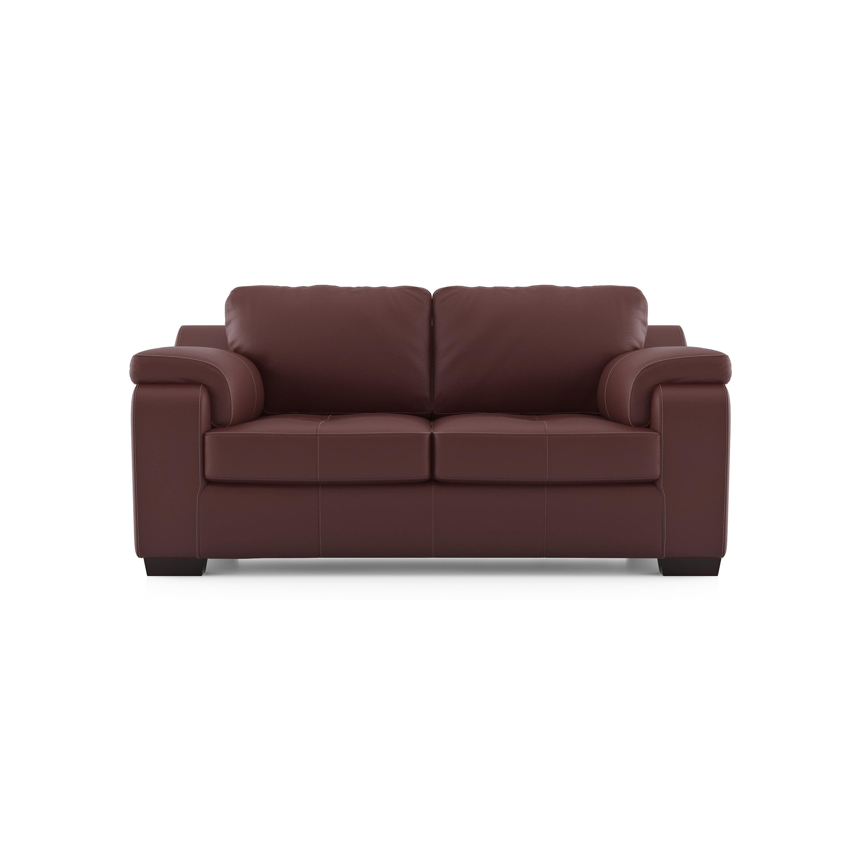 Trissino 2 Seater Premium Italian Leather Sofa In Bordeaux