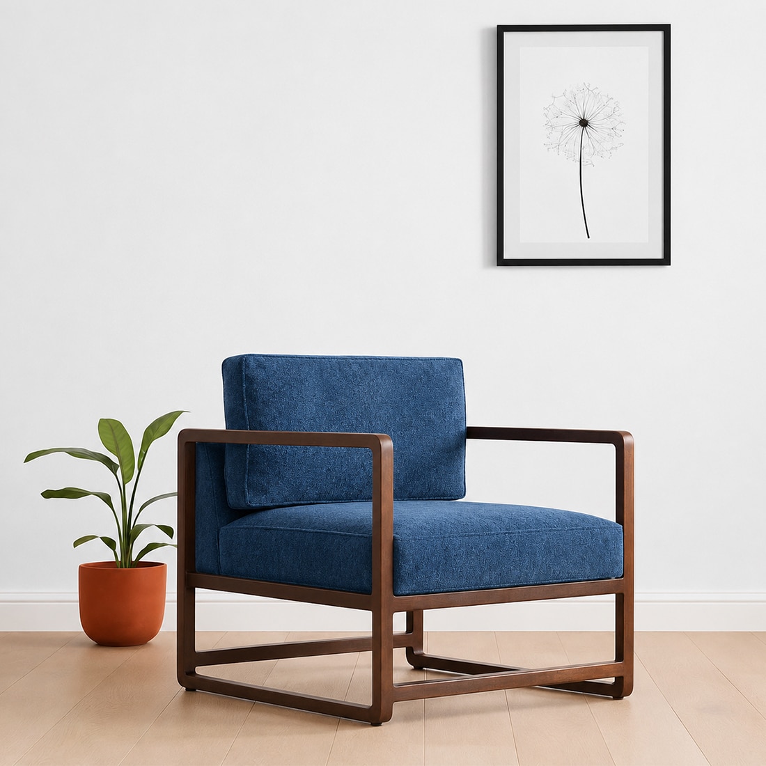 kursiwallah Aura Boucle Fabric Arm Chairin Blue-picture-20