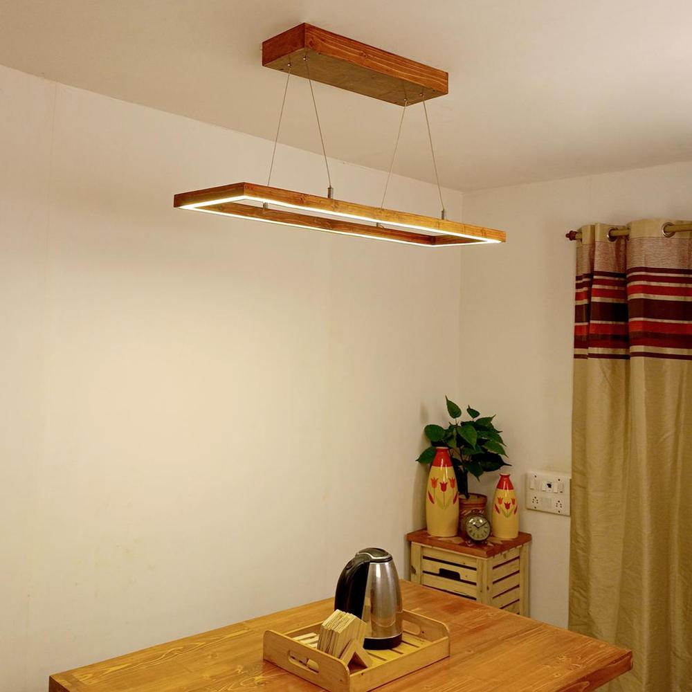 Even 36 Brown Wooden LED Hanging Lamp