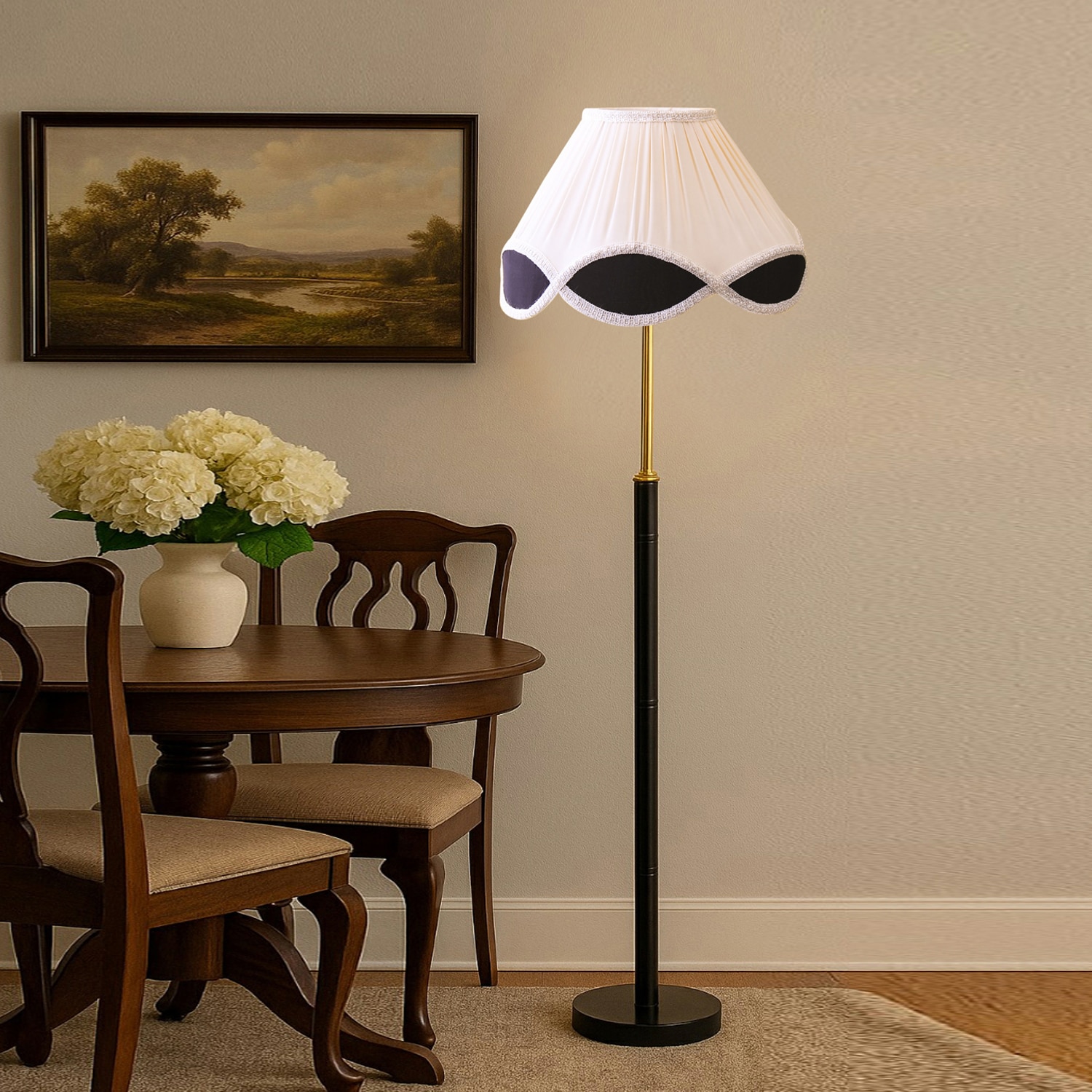 Devansh Wood & Metal Floor Lamp