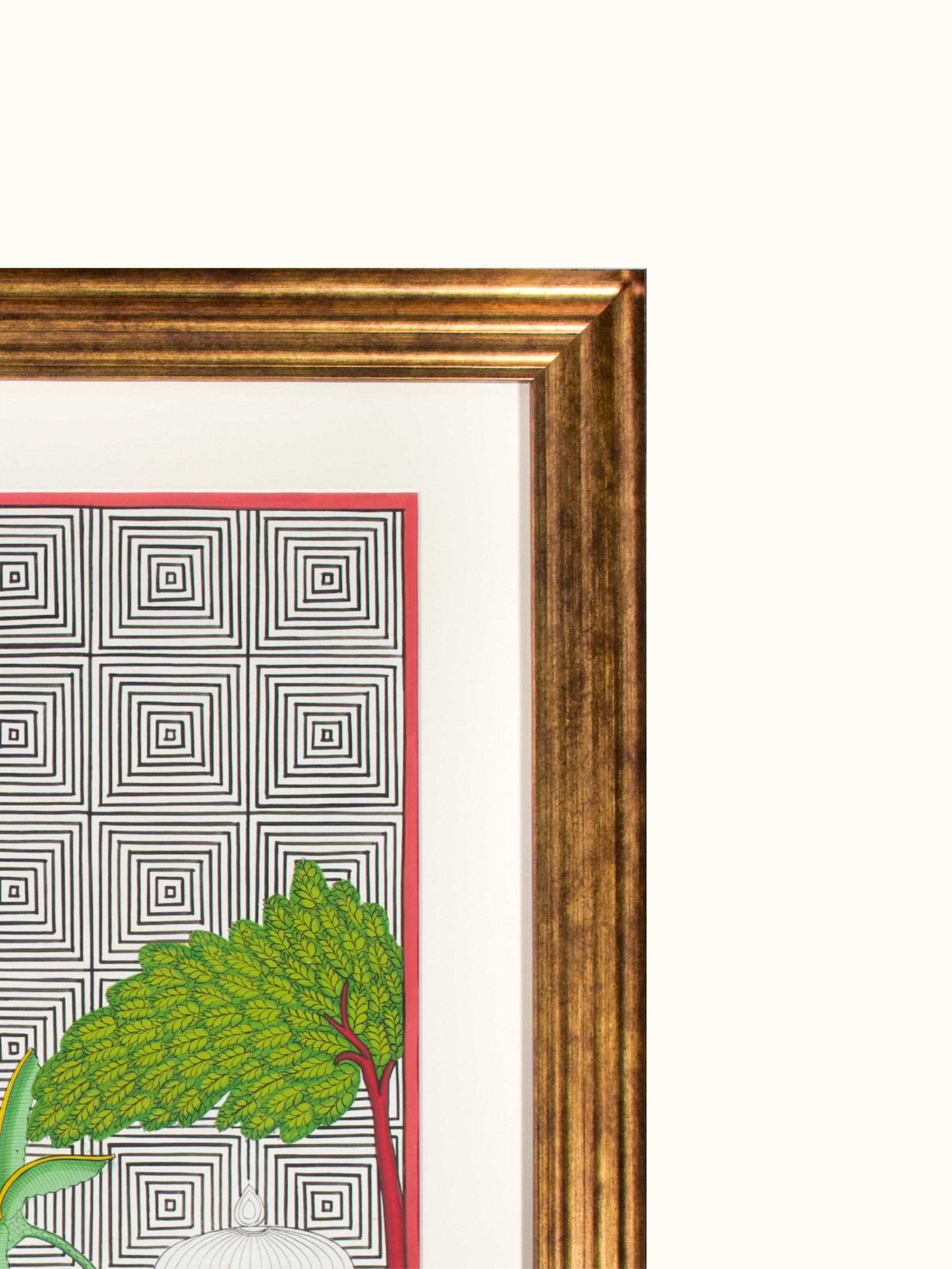 Cow Forest Geometric Illusion Pichwai Painting