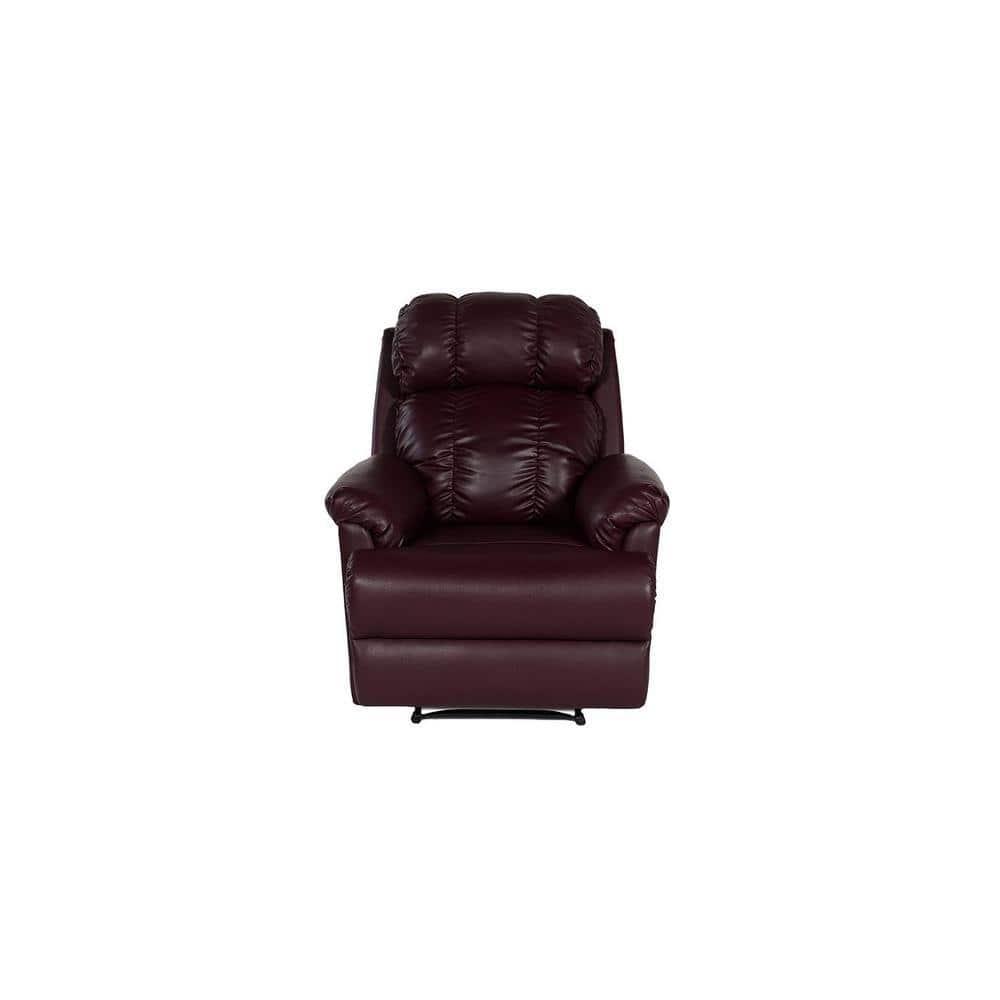369 Leatherette One Seater Manual Recliner in Burgundy Colour