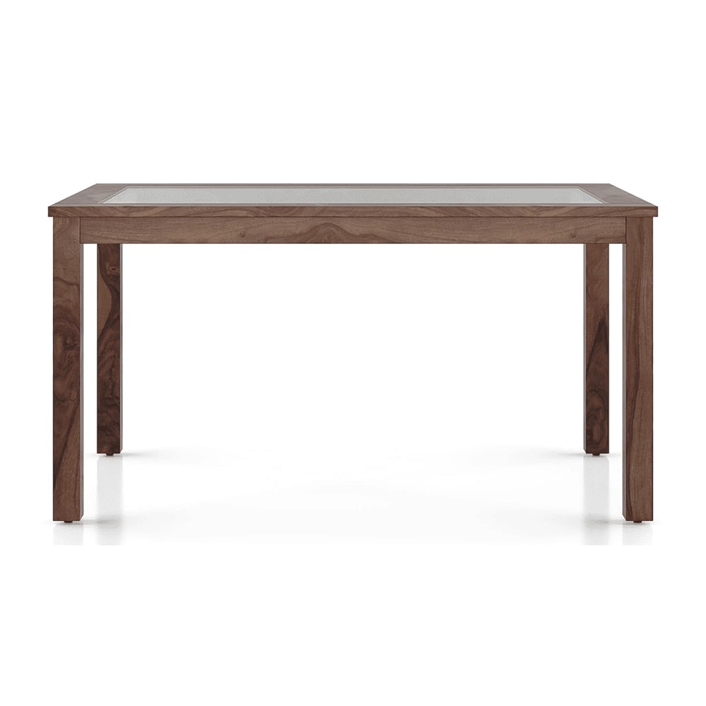 Floyd 6 Seater Solid Wood Dining Table With Glass In Teak Finish