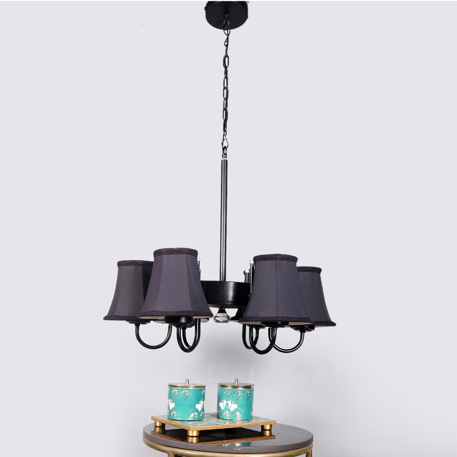 Devansh Dual Black Wallmounted Lamp With Cotton Off-White Shade