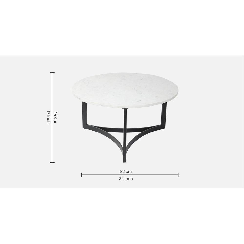 Verona Marble Coffee Table In Black Finish