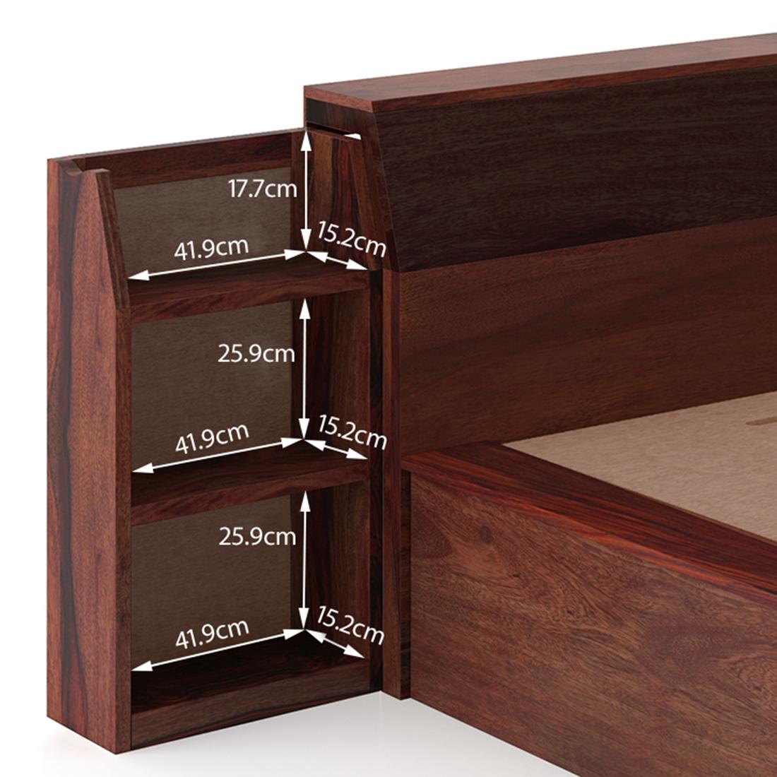 Sentosa Solid Wood King Size Box Storage Bed In Two Tone Finish