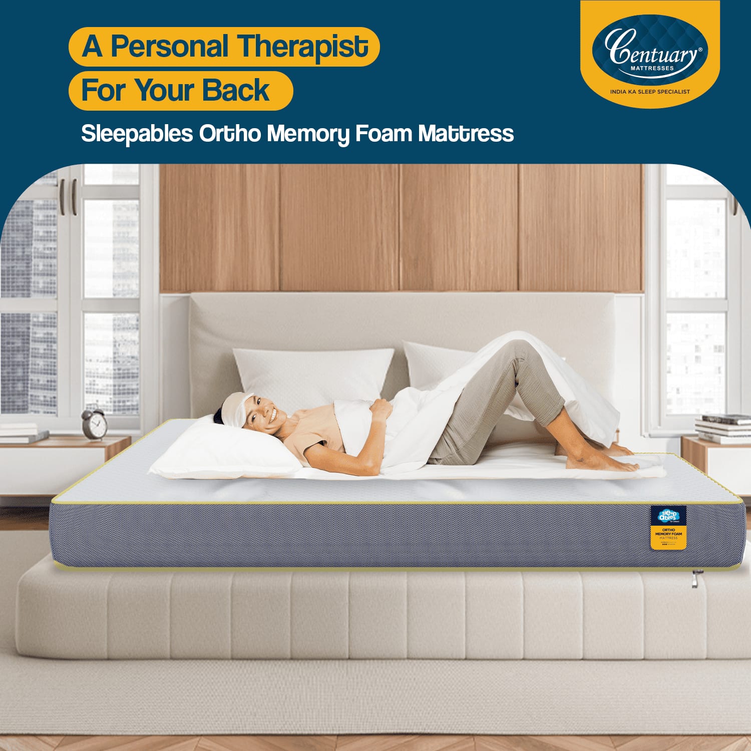 Sleepables Orthopedic Memory Foam Back Support Mattress (72 x 36 in, 6 Inches)