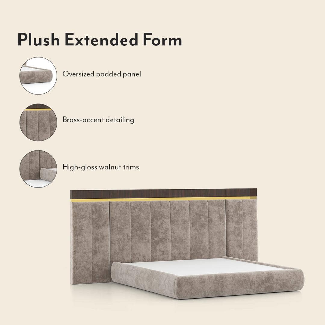 Aurelia Upholstered King Bed With Extended Headboard