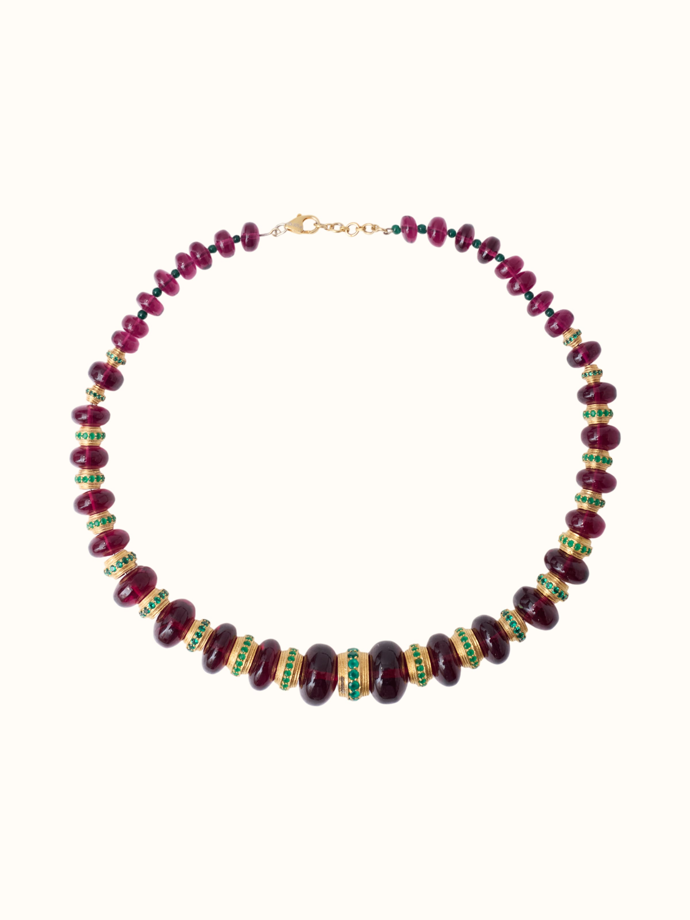 front view of silver smithing pure gold plated necklace with elegant design