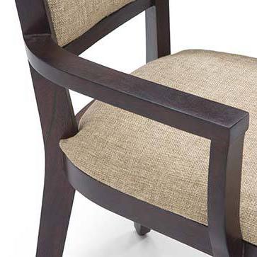 Aurelio Solid Wood Study Chair in Macadamia Brown Hopsack Weave Colour with Mahogany Finish