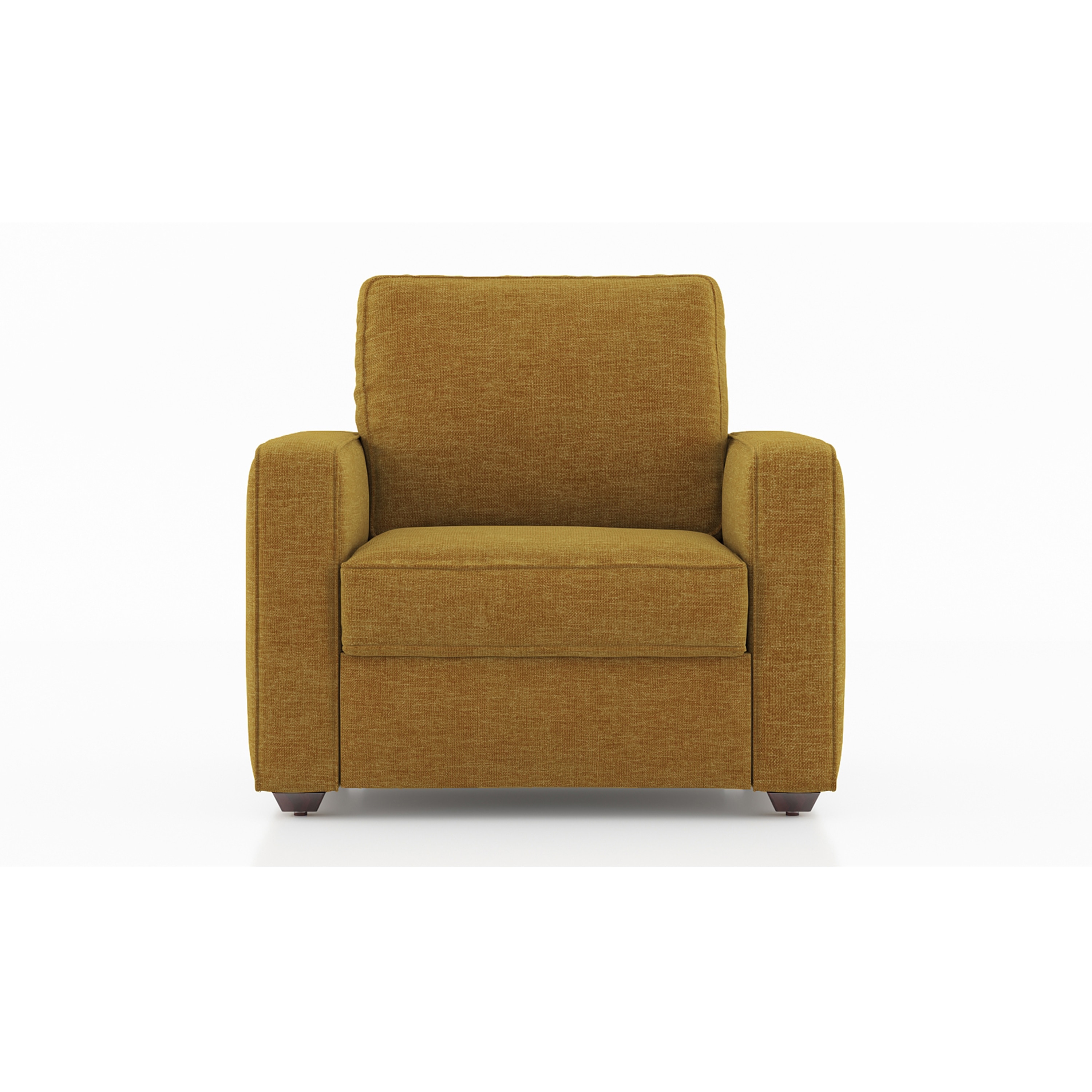 Apollo 1 Seater Fabric Sofa in Ochre Colour - Urban Ladder
