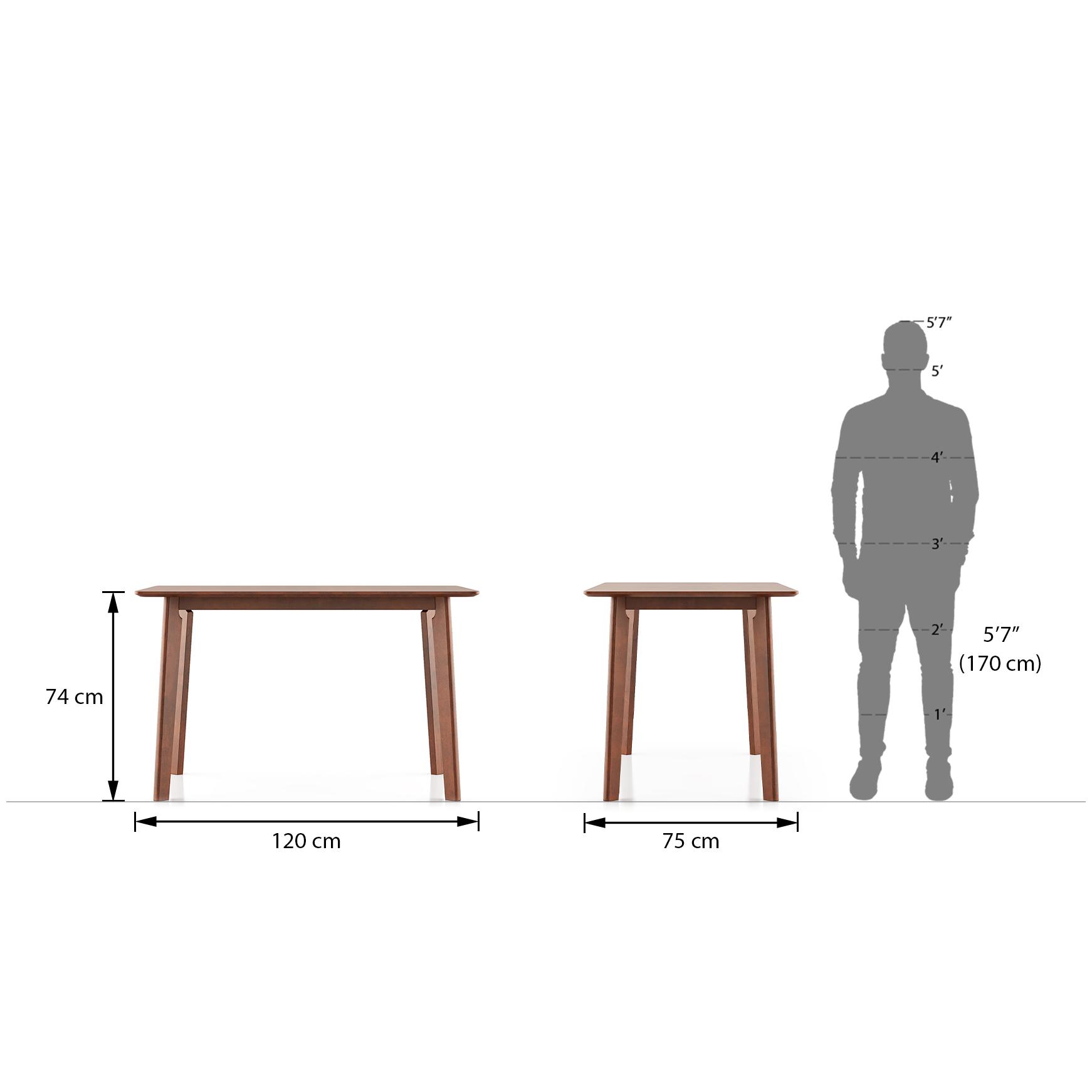 Augusta 4 Seater Dining Table In Dark Walnut Finish