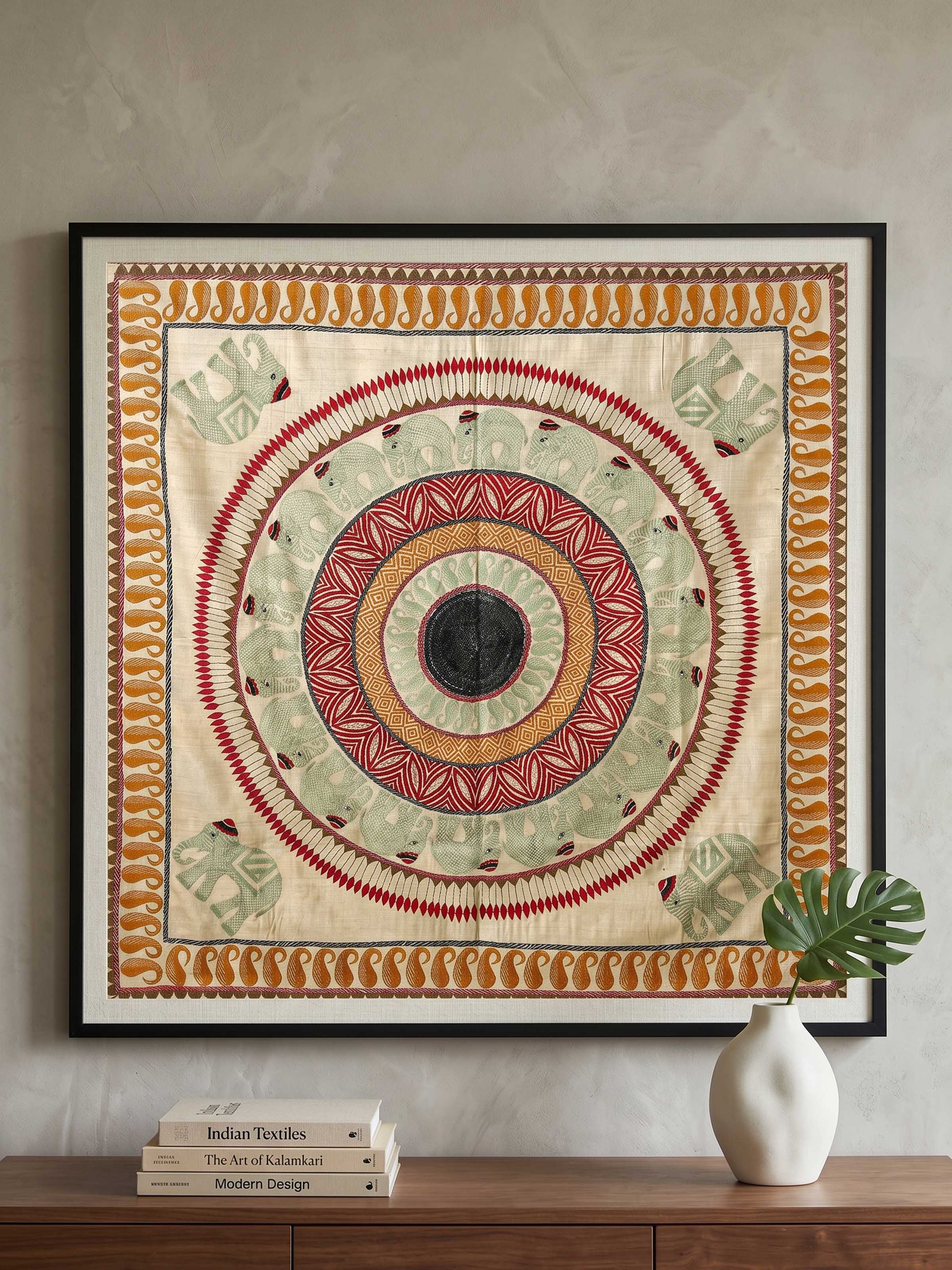 Kantha Embroidered Fabric Wall Hanging