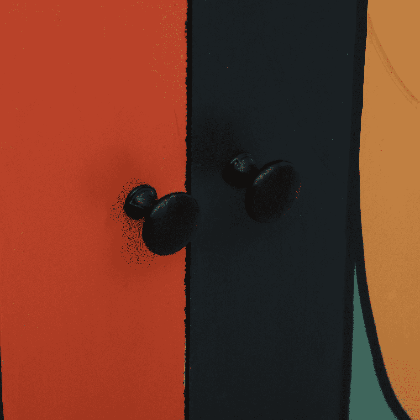 Pluma Mango Wood Hand Painted Multicolor 2 Door Cabinet In Natural Finish