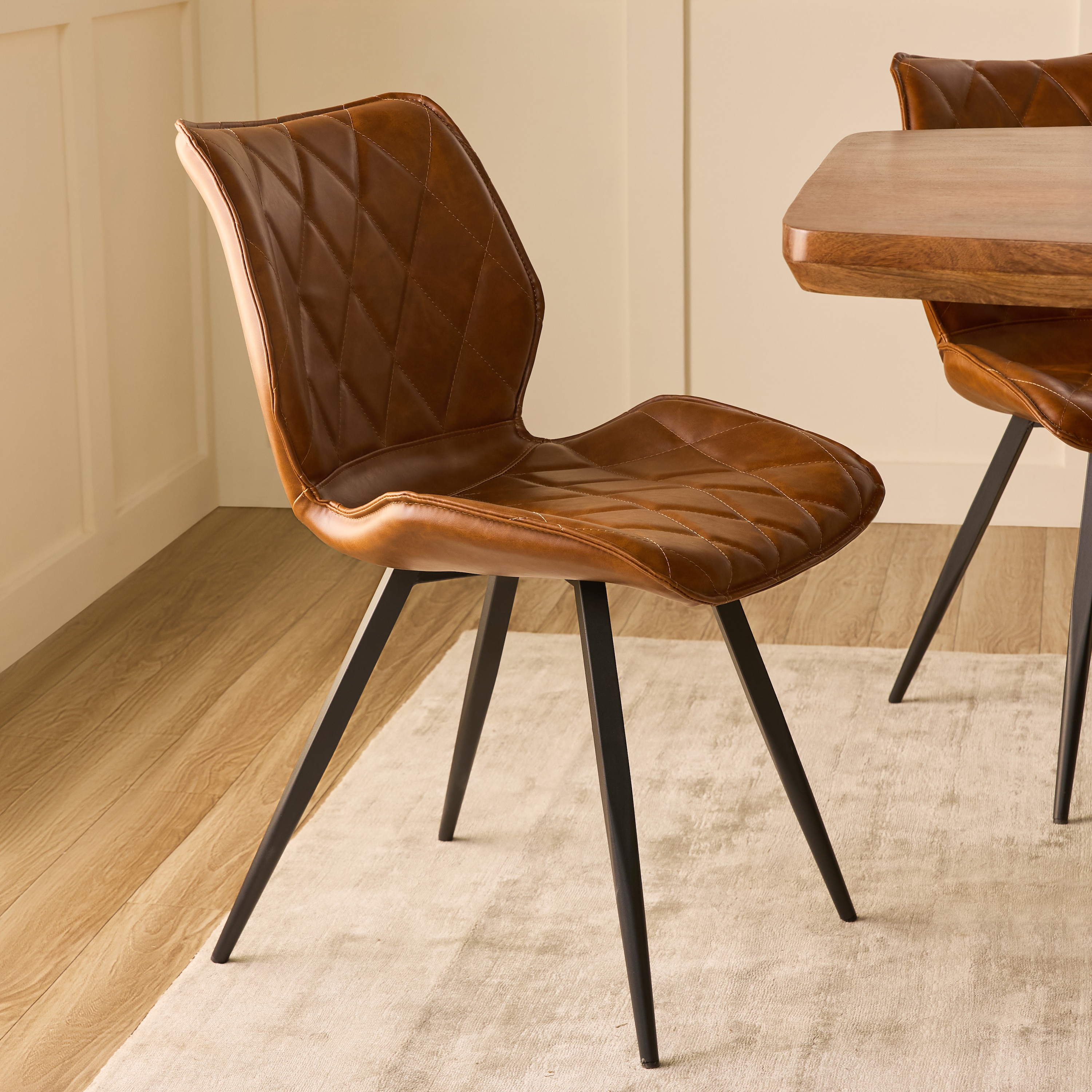 Garden Metal Dining Chair in Brown Colour - Living Shape