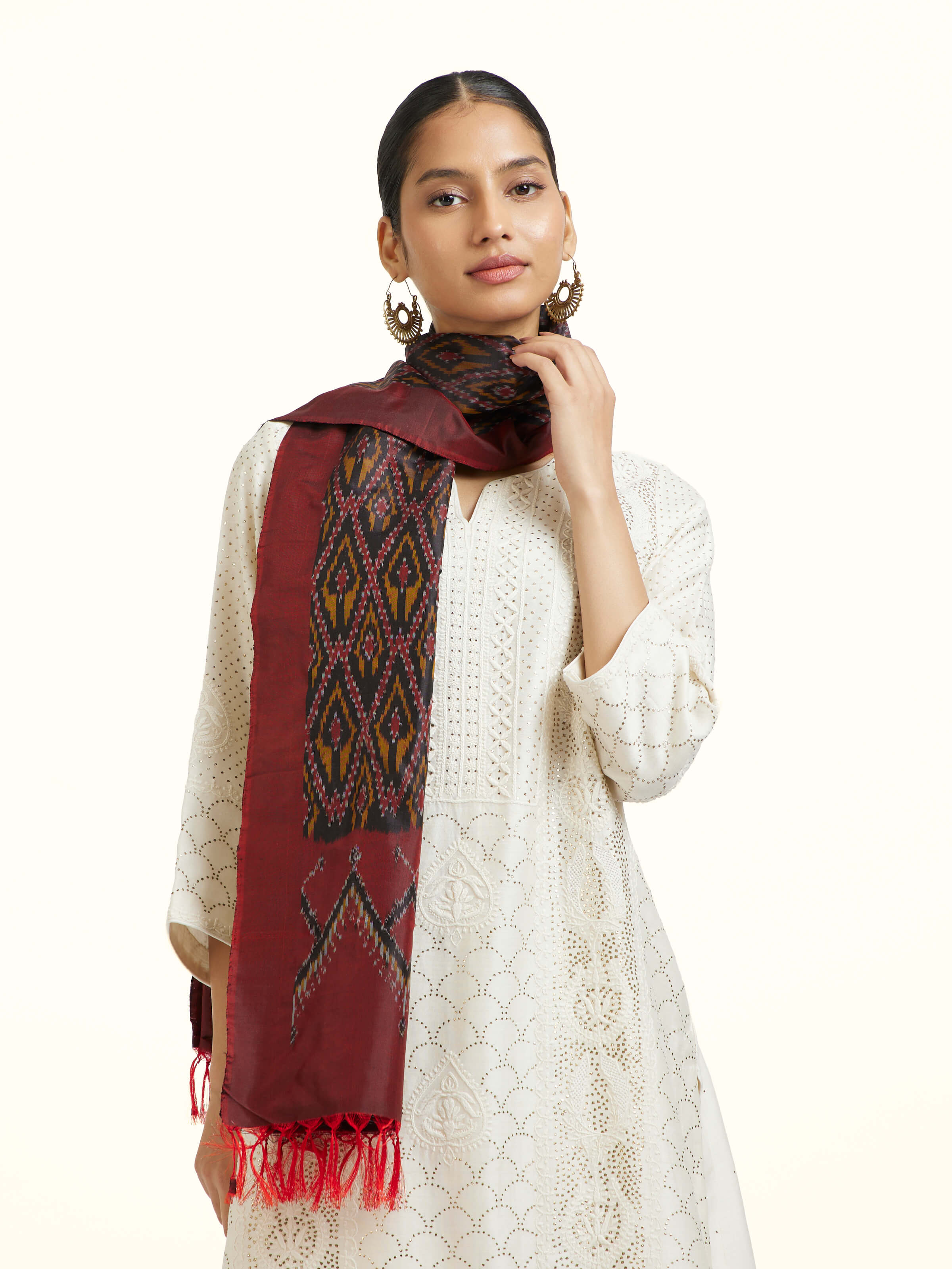 Assorted Silk Pochampally Warp Ikat Stole
