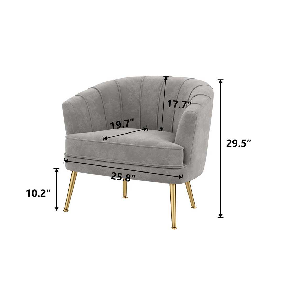 Carl Accent Chair in Grey Colour