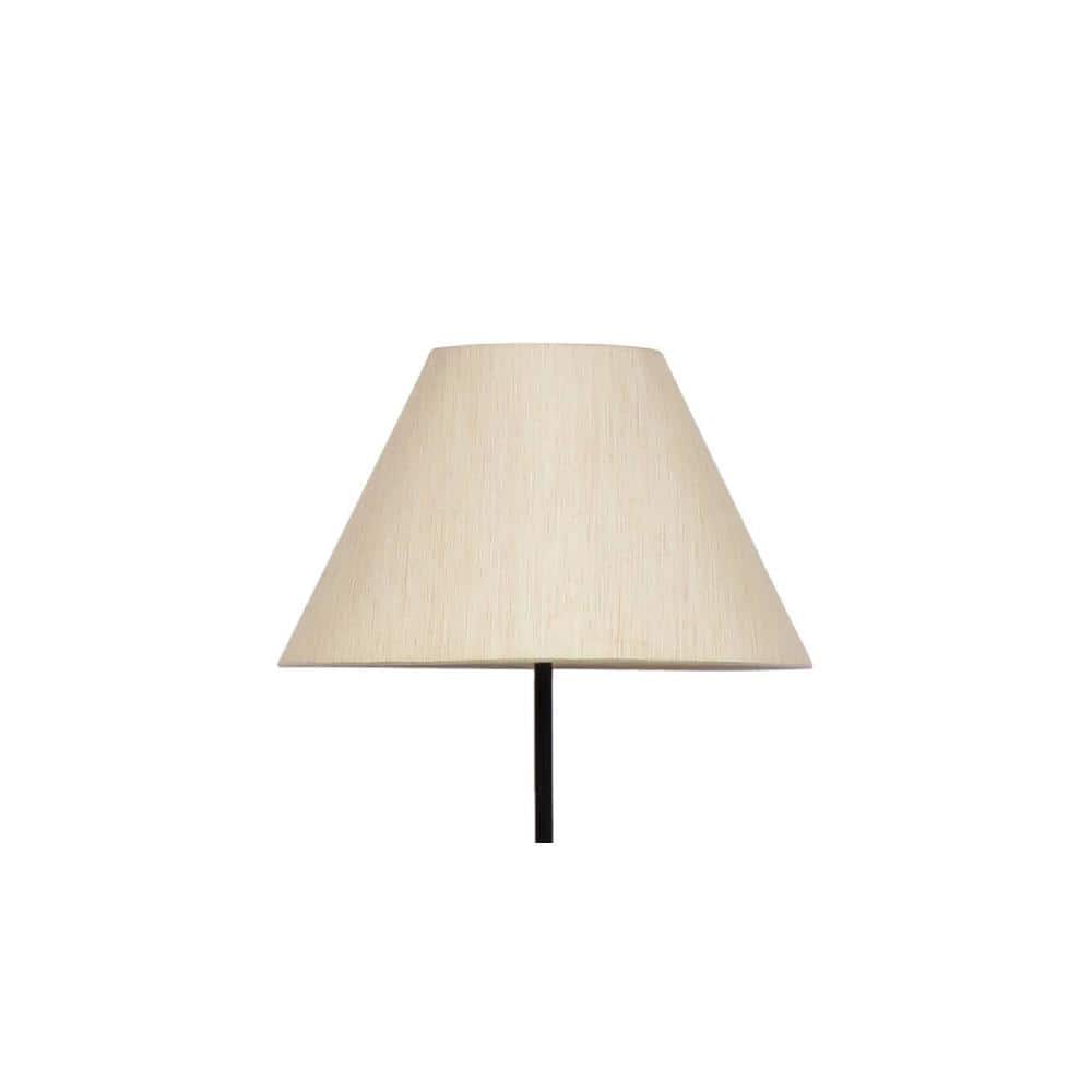 Duke Off White Fabric Floor Lamp with Black Iron Base