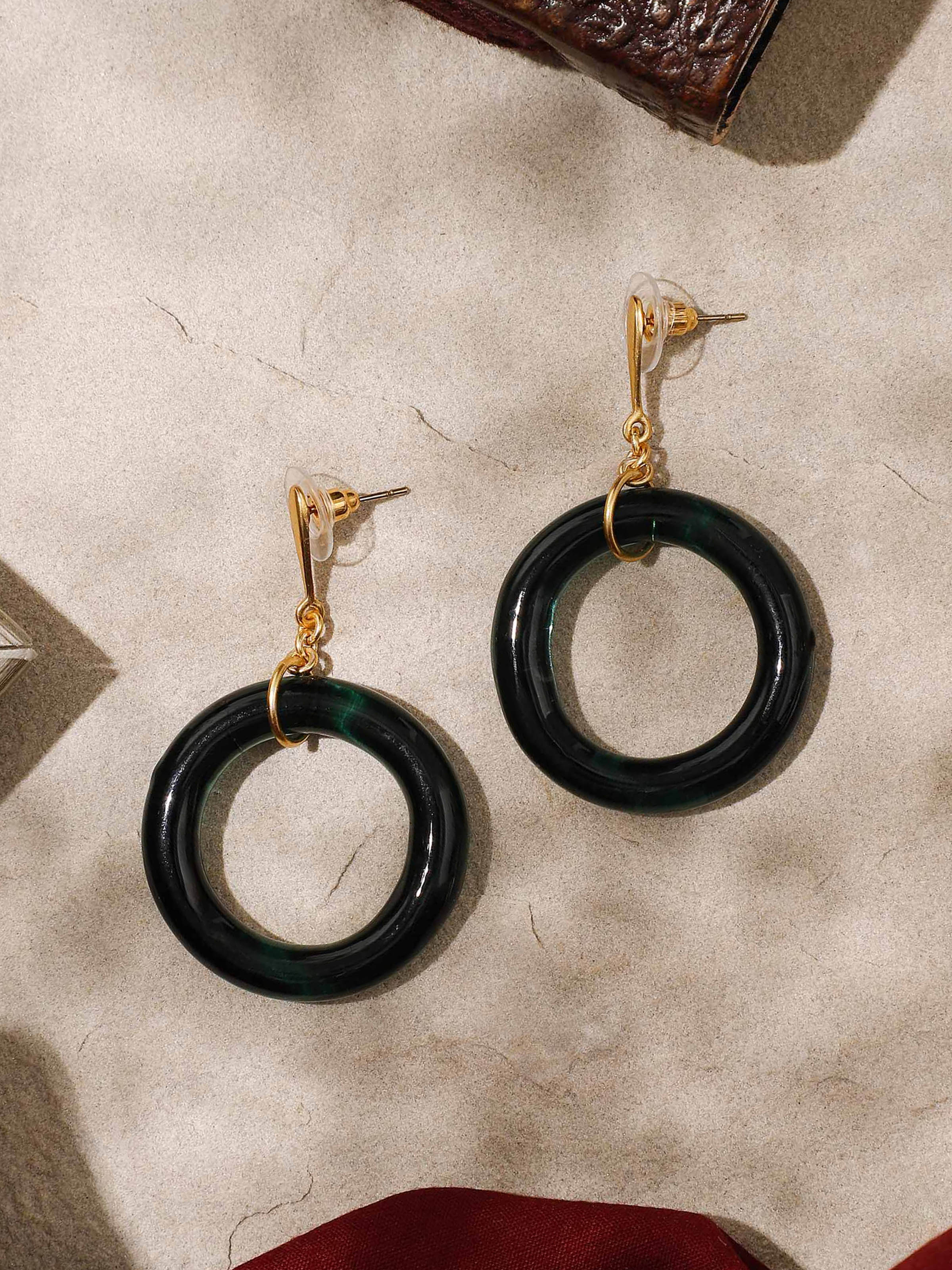 Silver Flame Glass Drop Earrings