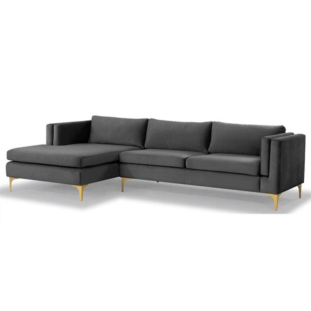 Brezza Sectional Fabric Sofa - Dark Grey