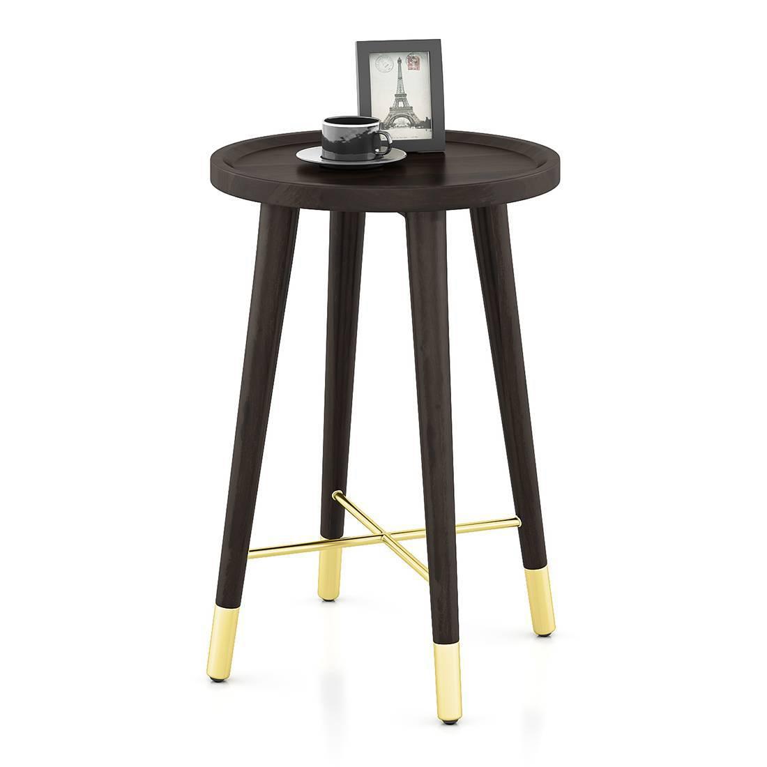 Sinata Solid Wood Side Table in American Walnut Finish