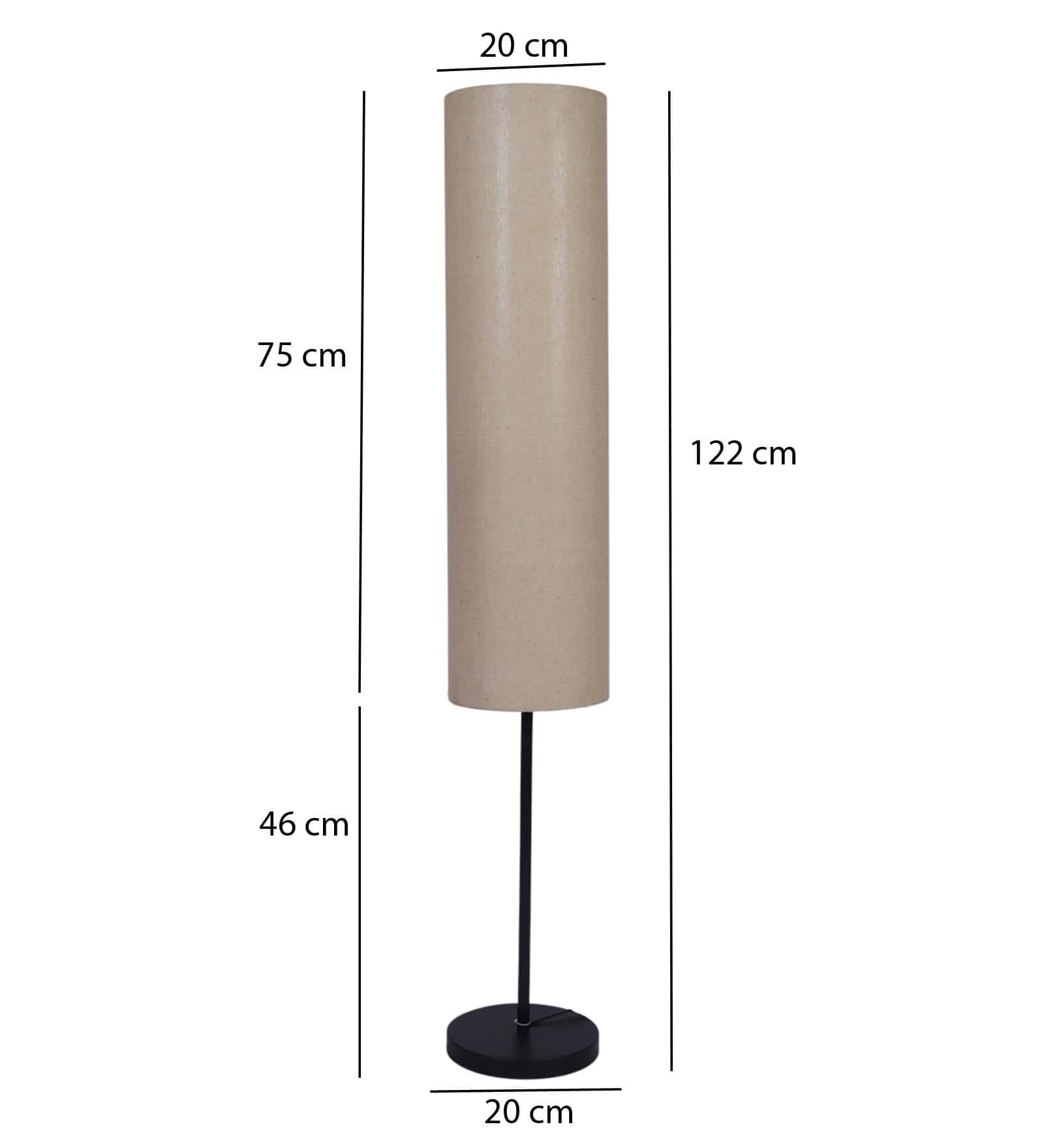 Large Shade Club Floor Lamp in Beige Shade