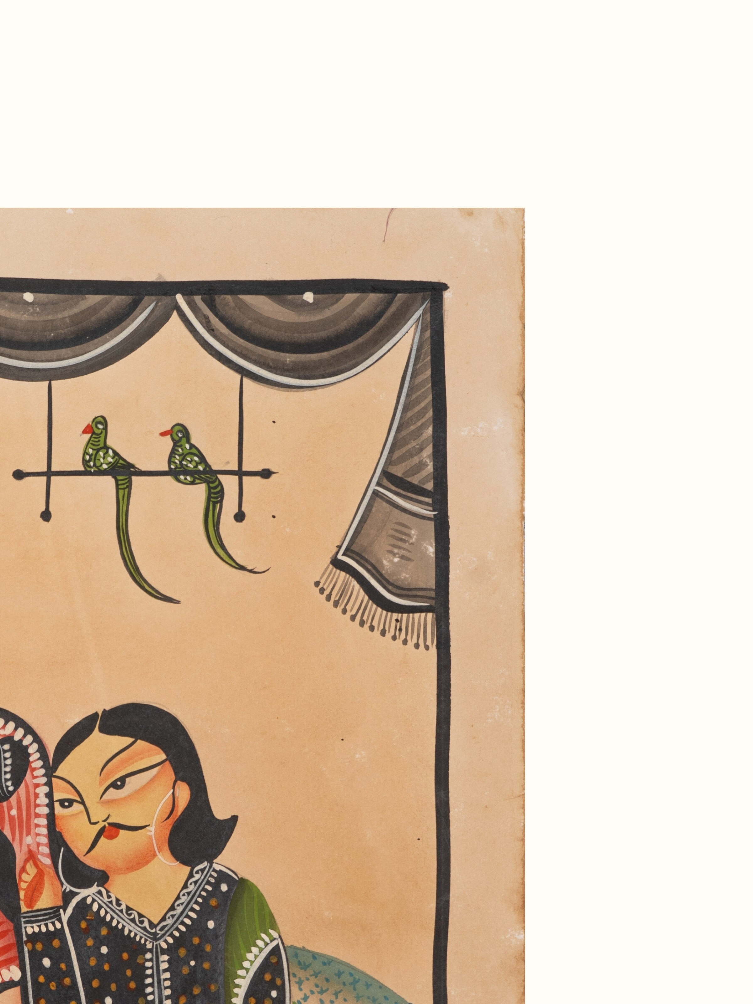 Detail shot of Babu Culture Kalighat Painting