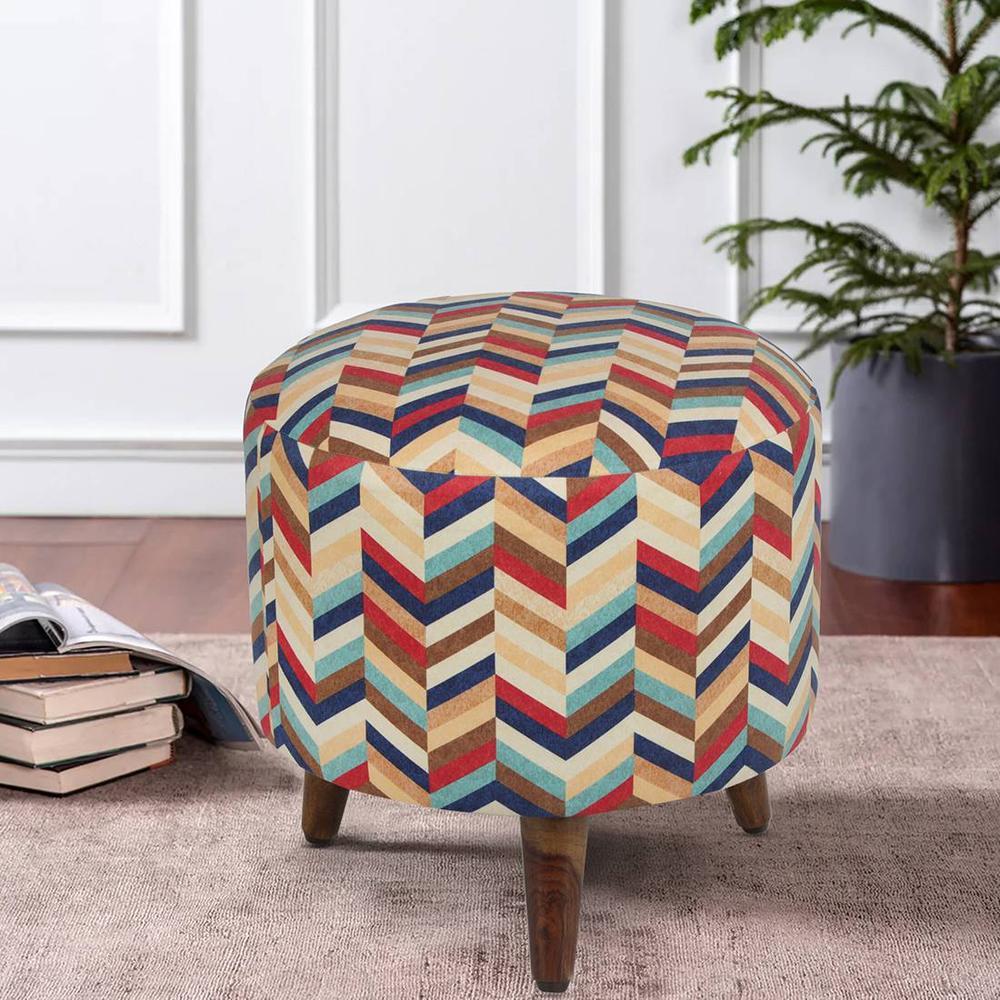 Milo Solid Wood  Ottomon in  Multicolor Colour