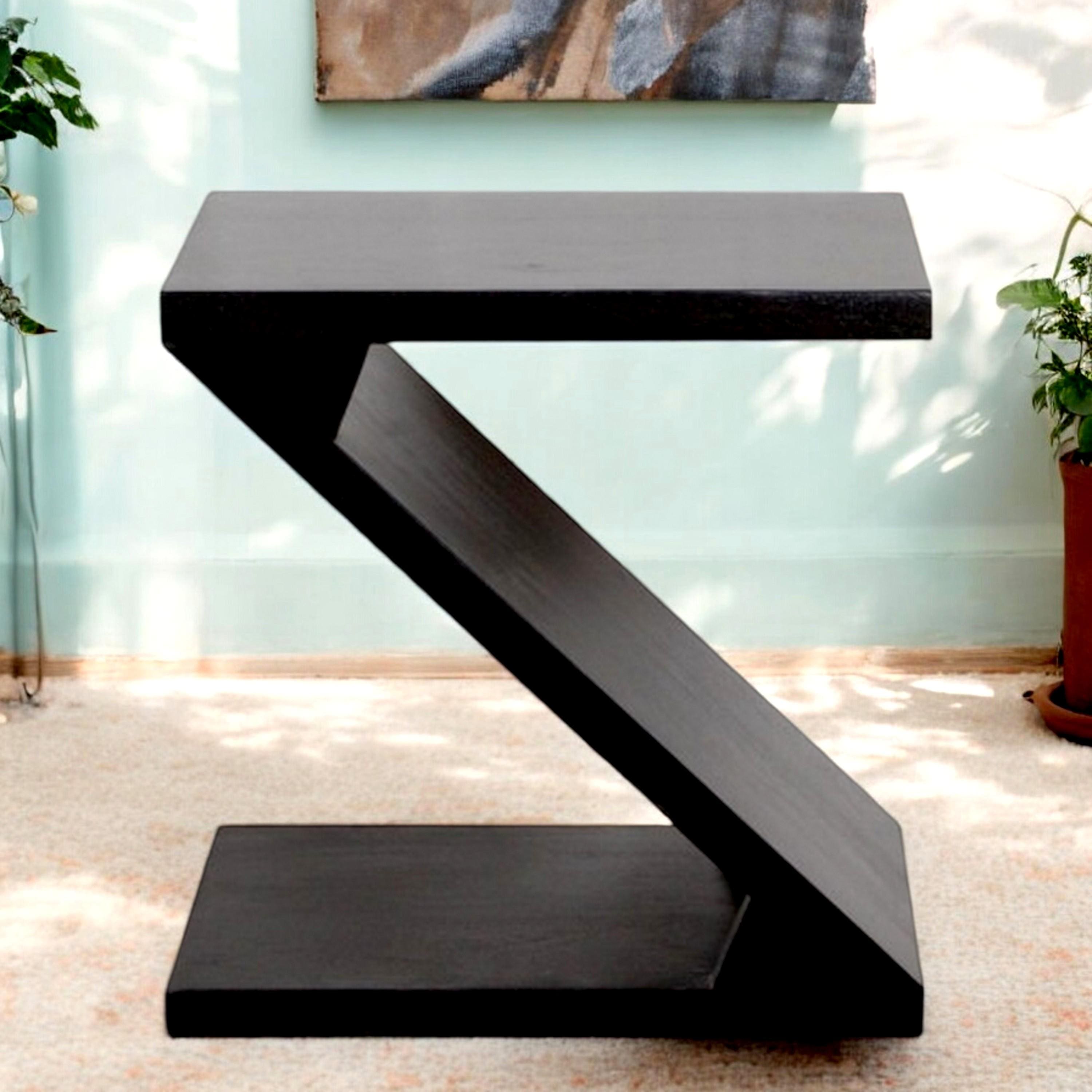 Berlin Sheesham Wood Contemporary Rectangle End Table Side Table In Extra Dark Mahagony Finish