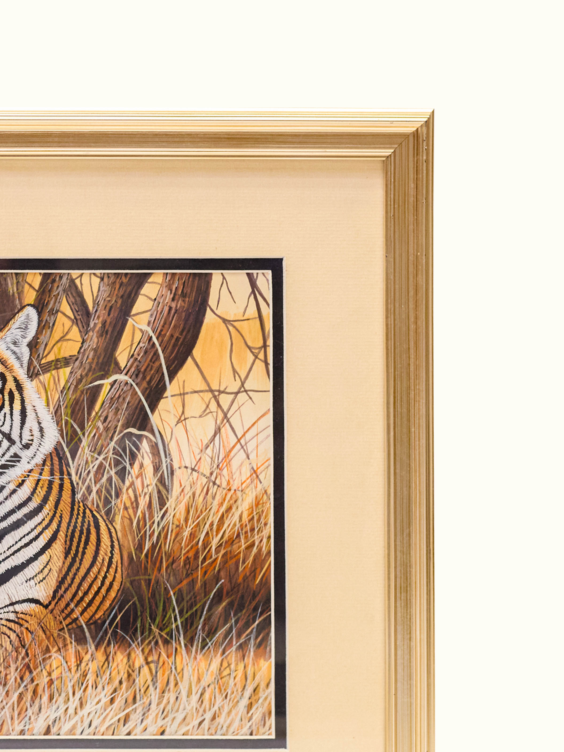 Tiger in Bush Miniature Painting
