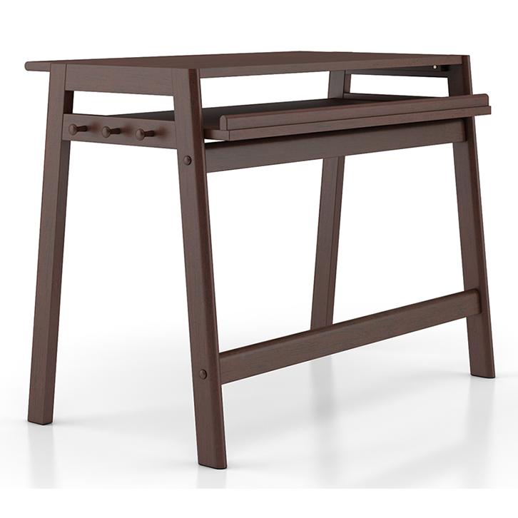 James Solid Wood Study Table in Dark Walnut Finish