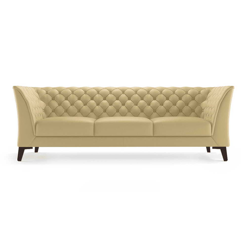 Weston 3 Seater Half Leather Sofa in Cream Colour